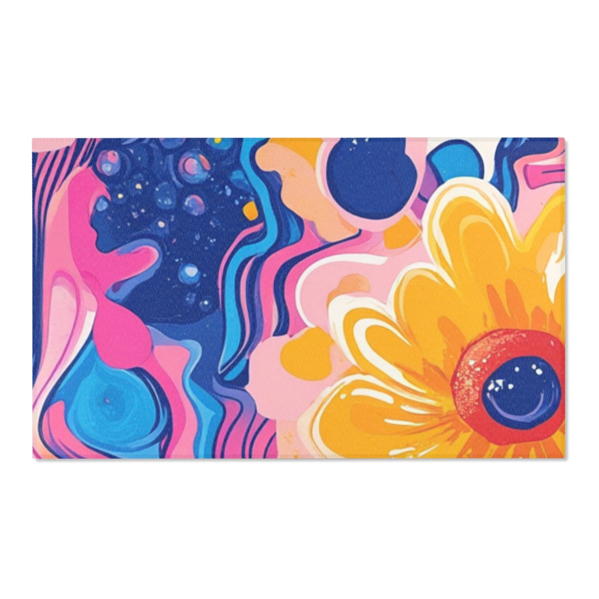 Colorful Psychedelic Floral Area Rug, Artsulli - Art is Long, Life is Short, Home Decor, Size, 60" × 36", , , , , 17593233900952677015