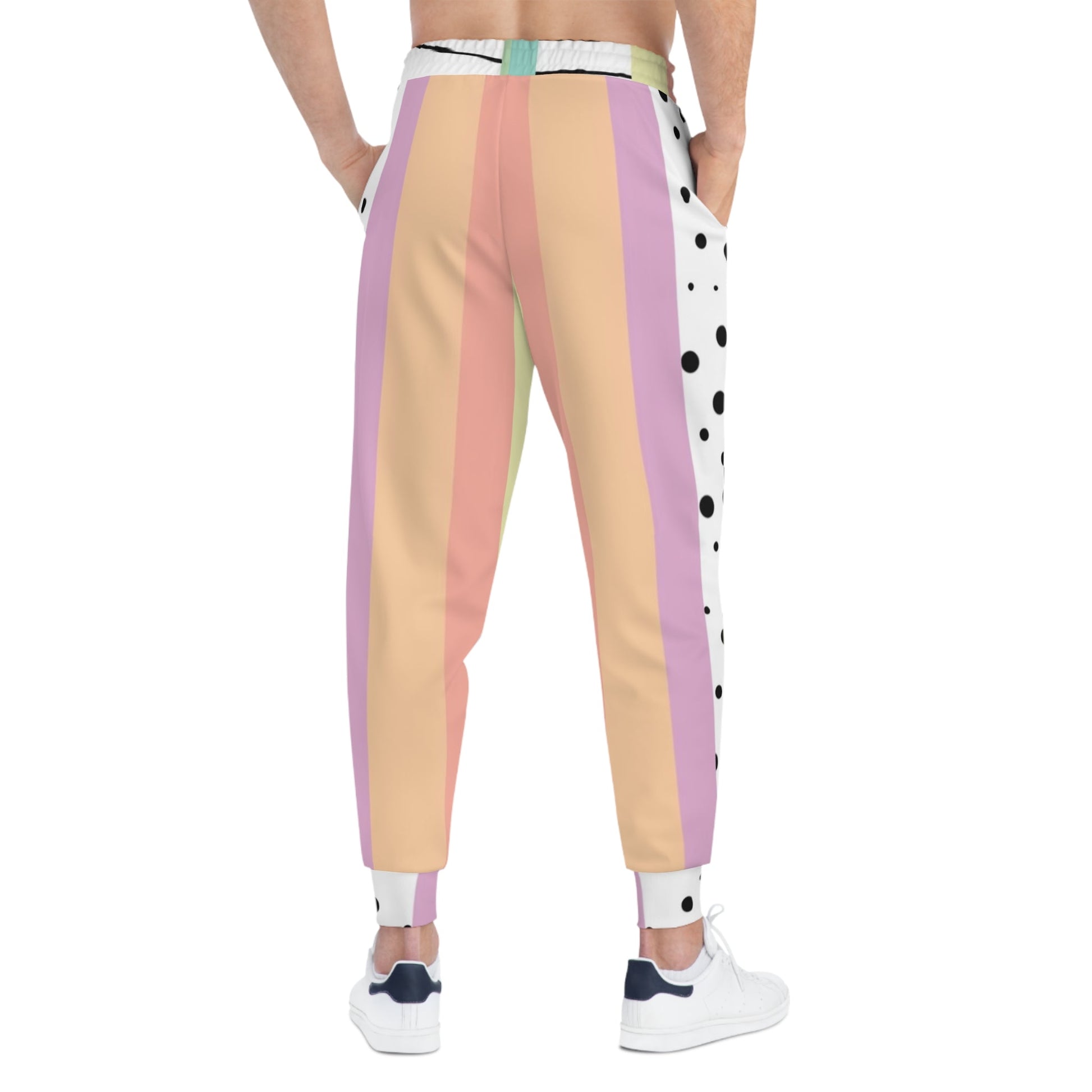 Colorful Striped and Polka Dot Joggers, Artsulli - Art is Long, Life is Short, All Over Prints, , , , , , , 