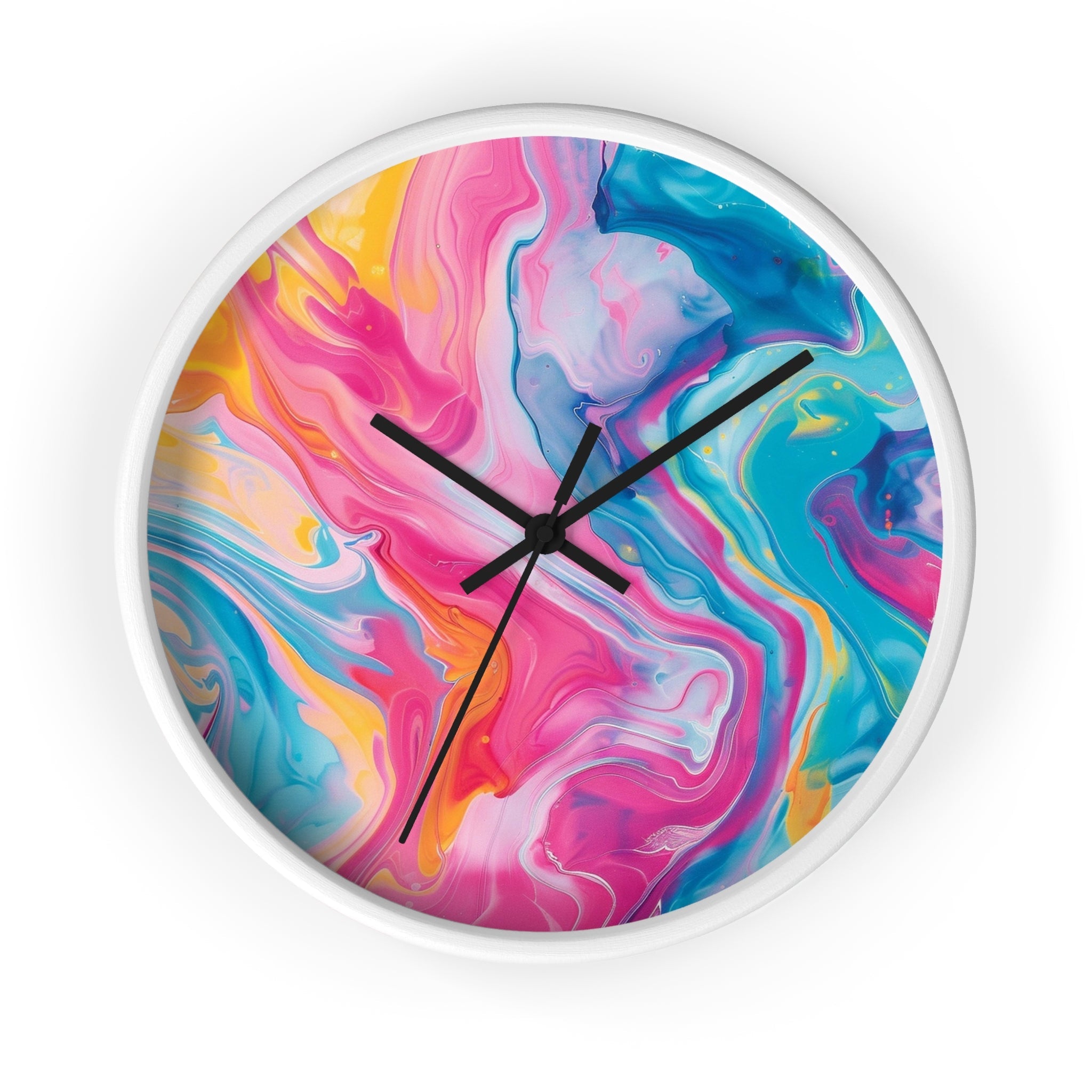Printify Colorful Swirl Abstract Wall Clock 2025