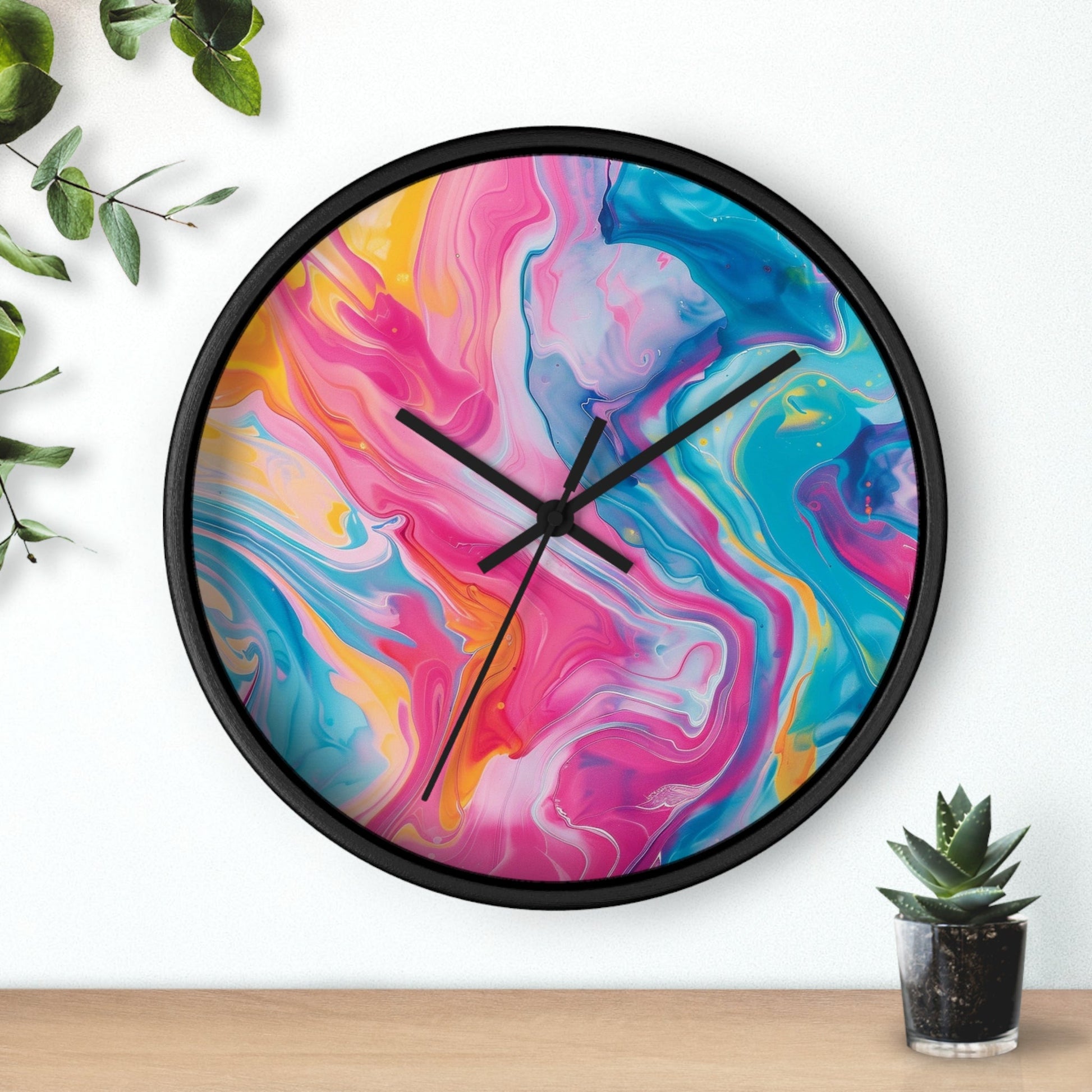 Colorful Swirl Abstract Wall Clock, Artsulli - Art is Long, Life is Short, Home Decor, , , , , , , 
