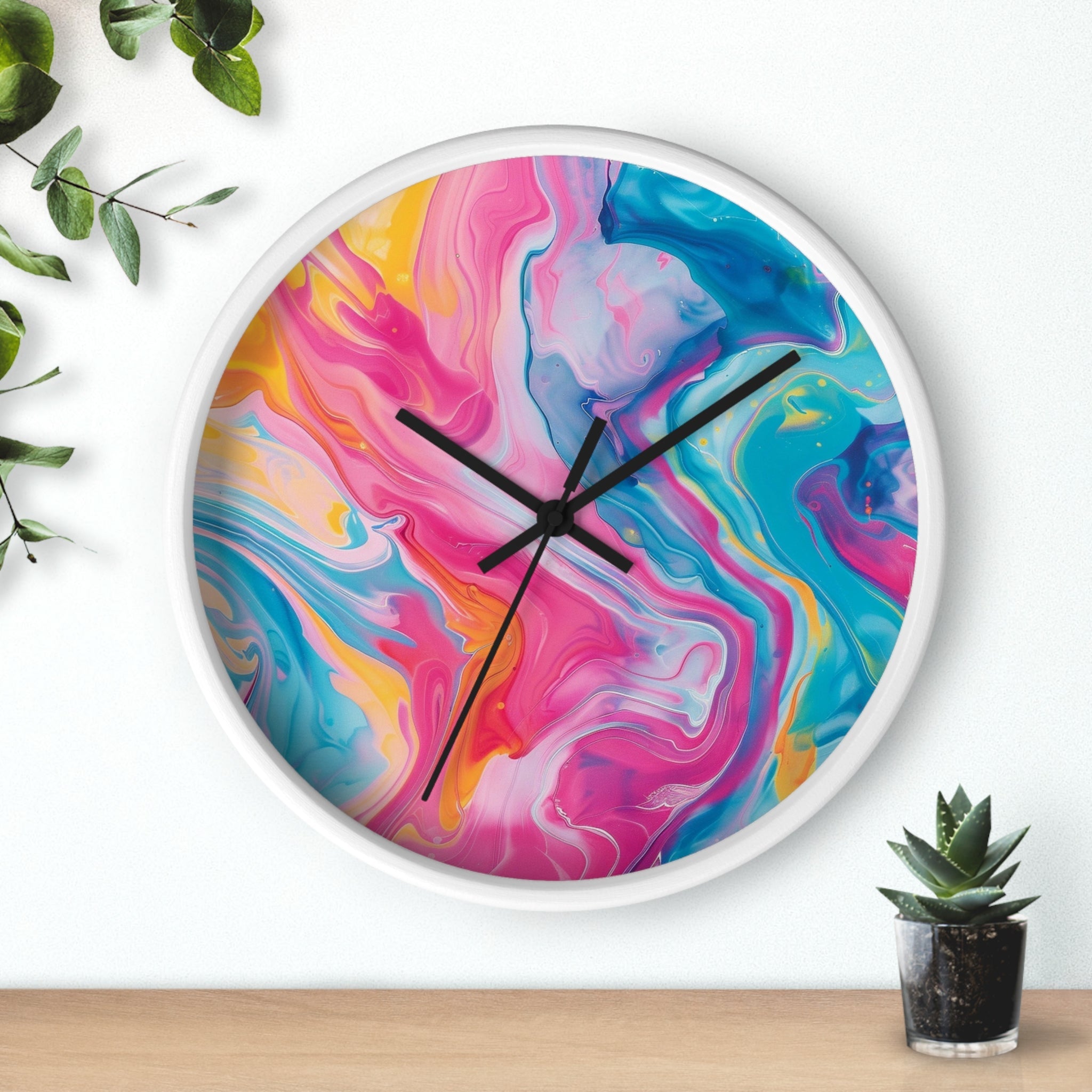 Colorful Swirl Abstract Wall Clock, Artsulli - Art is Long, Life is Short, Home Decor, , , , , , , 