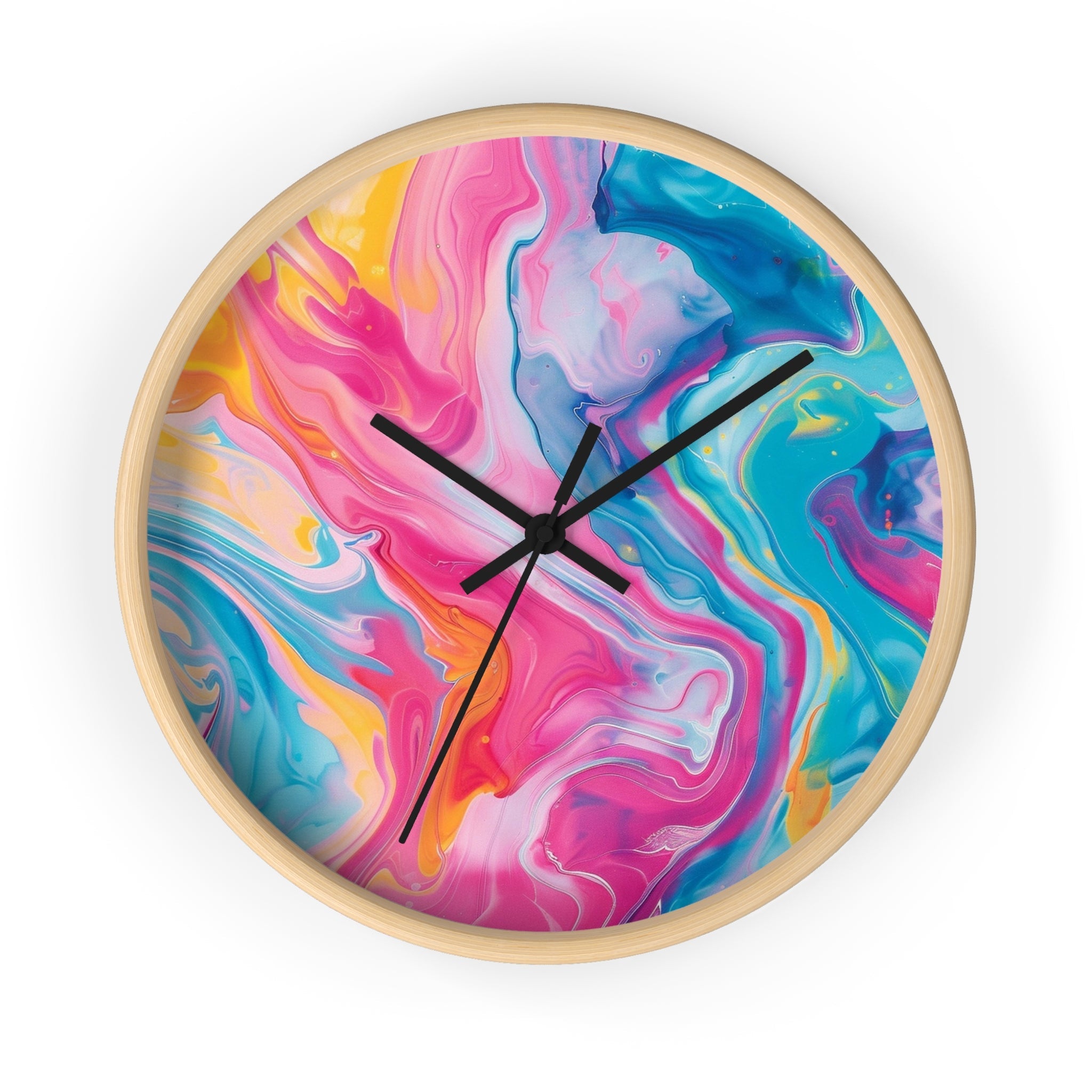 Printify Colorful Swirl Abstract Wall Clock 2025