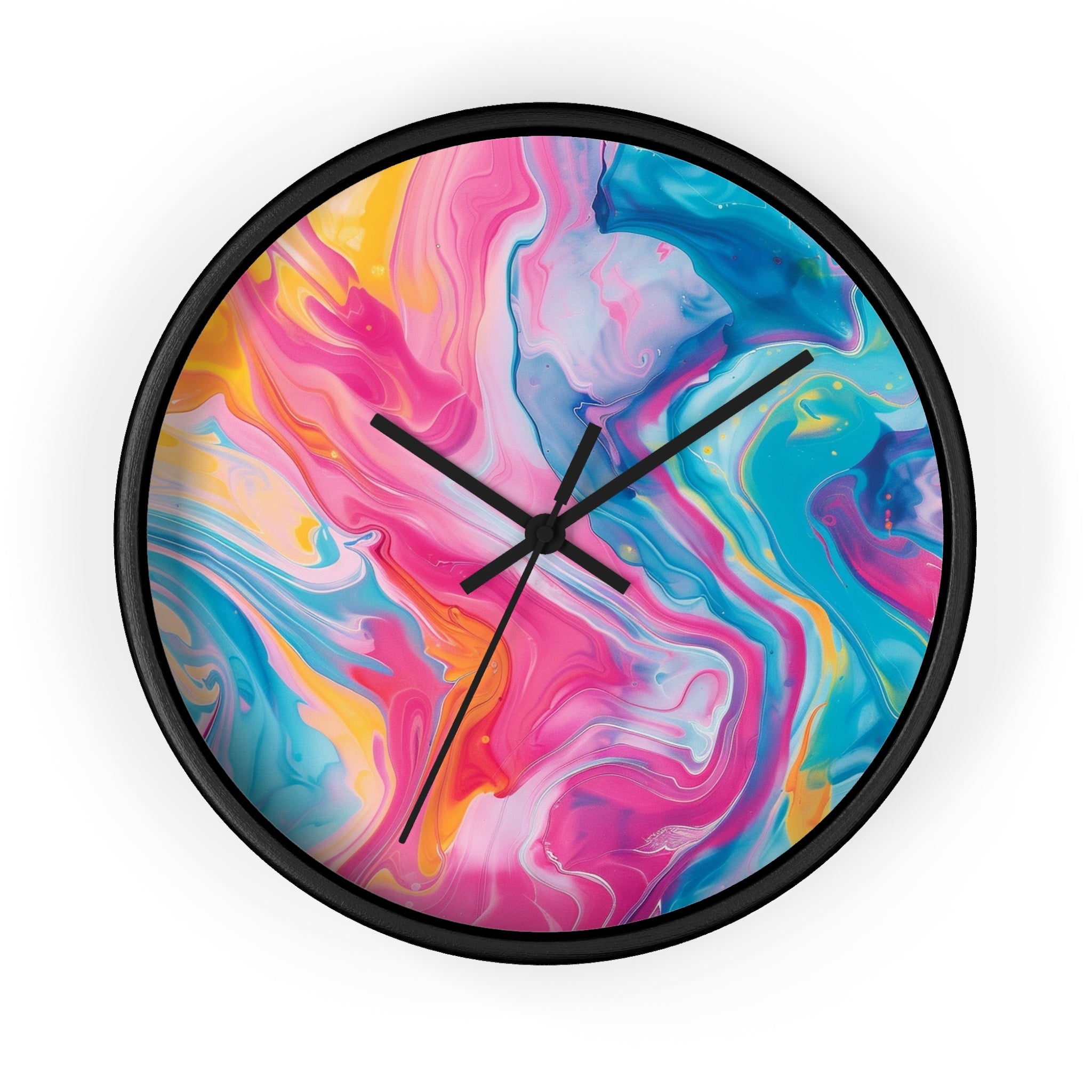 Printify Colorful Swirl Abstract Wall Clock 2025