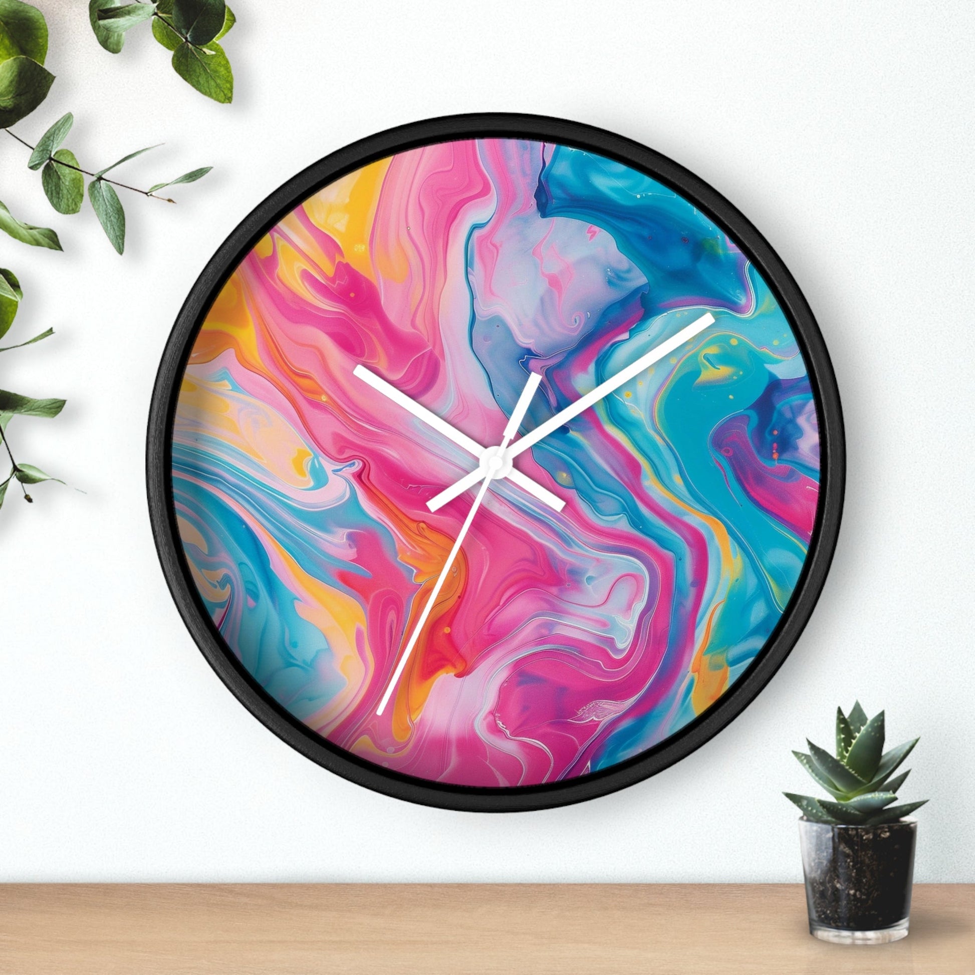 Colorful Swirl Abstract Wall Clock, Artsulli - Art is Long, Life is Short, Home Decor, , , , , , , 
