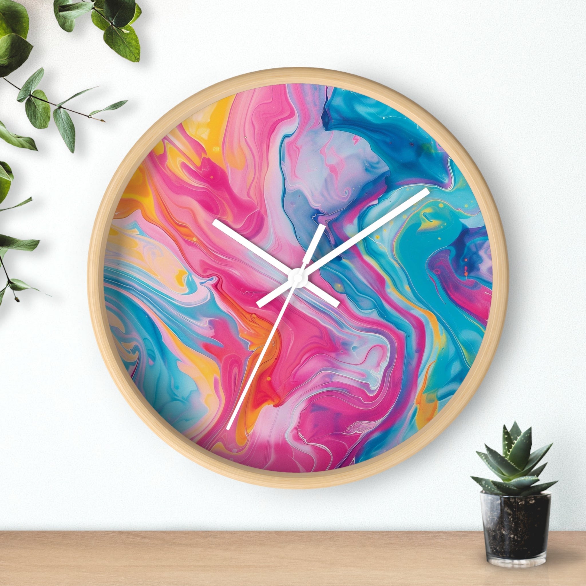 Colorful Swirl Abstract Wall Clock, Artsulli - Art is Long, Life is Short, Home Decor, , , , , , , 