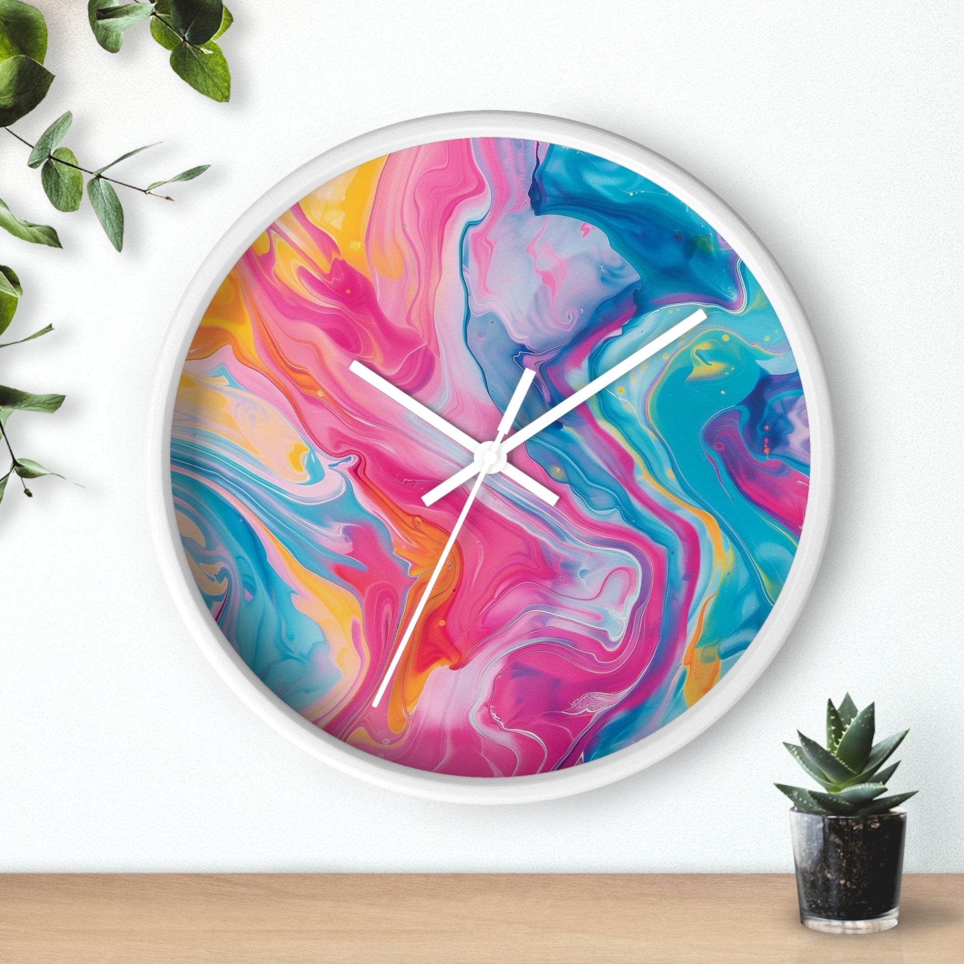 Colorful Swirl Abstract Wall Clock, Artsulli - Art is Long, Life is Short, Home Decor, , , , , , , 