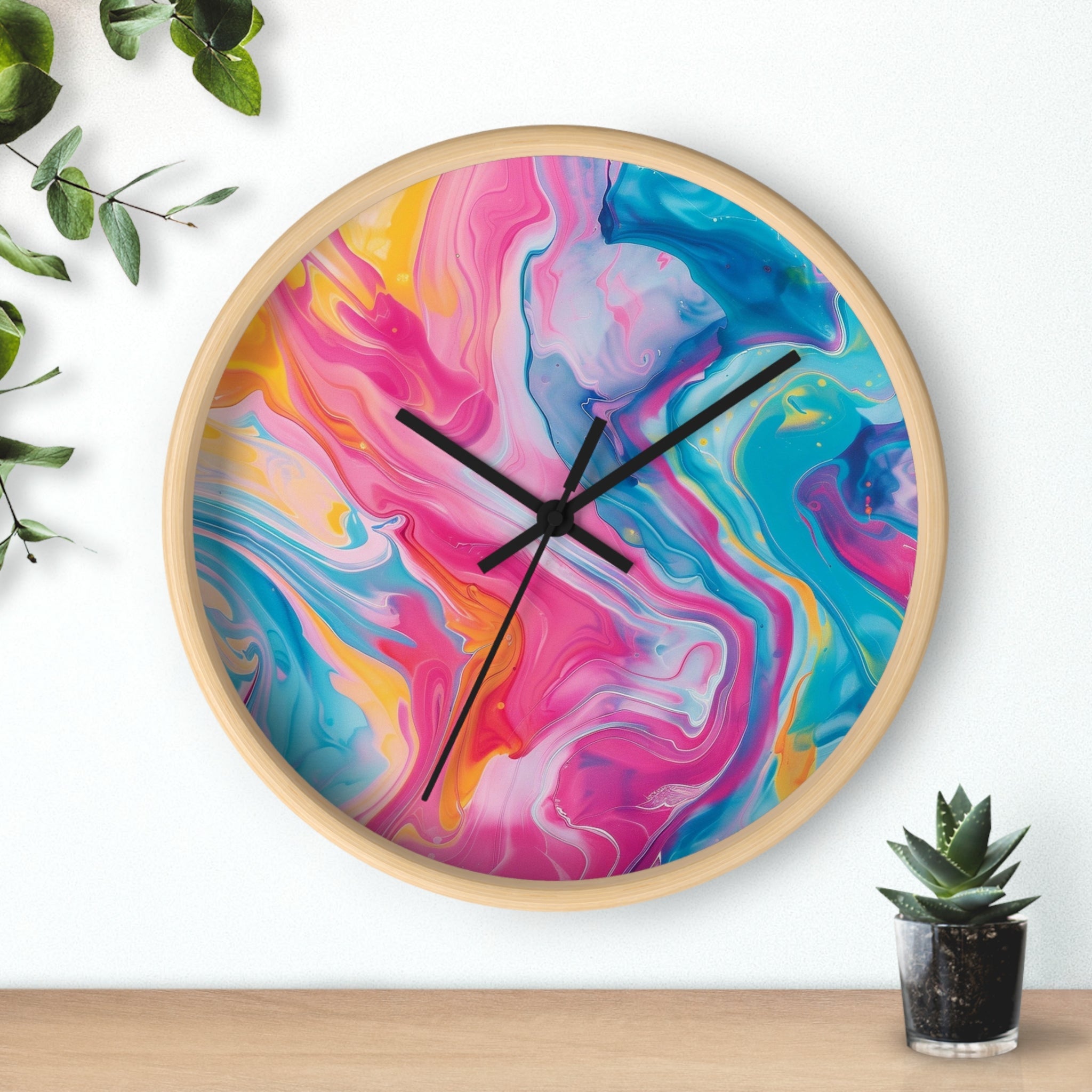 Colorful Swirl Abstract Wall Clock, Artsulli - Art is Long, Life is Short, Home Decor, , , , , , , 
