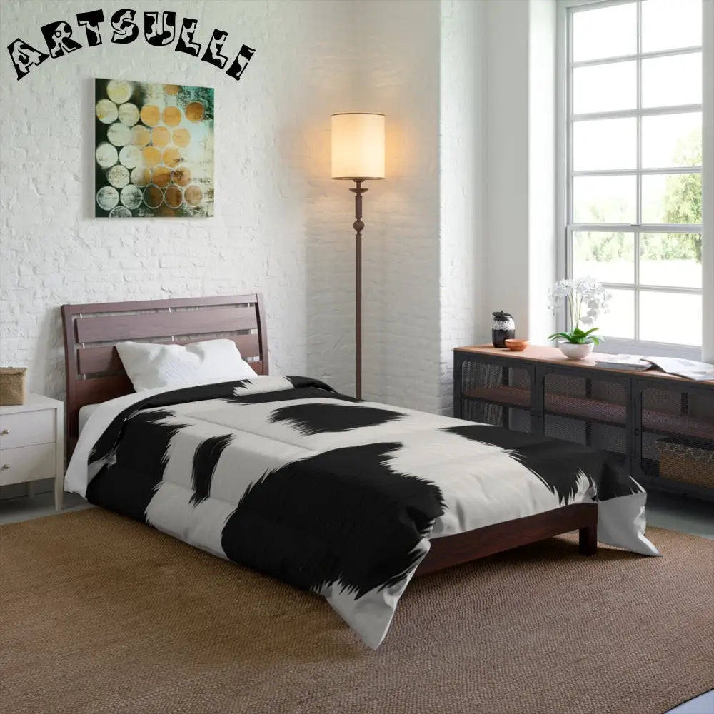 Black and White Cow Print Snug Blanket, Artsulli - Art is Long, Life is Short, Home Decor, , , , , , , 