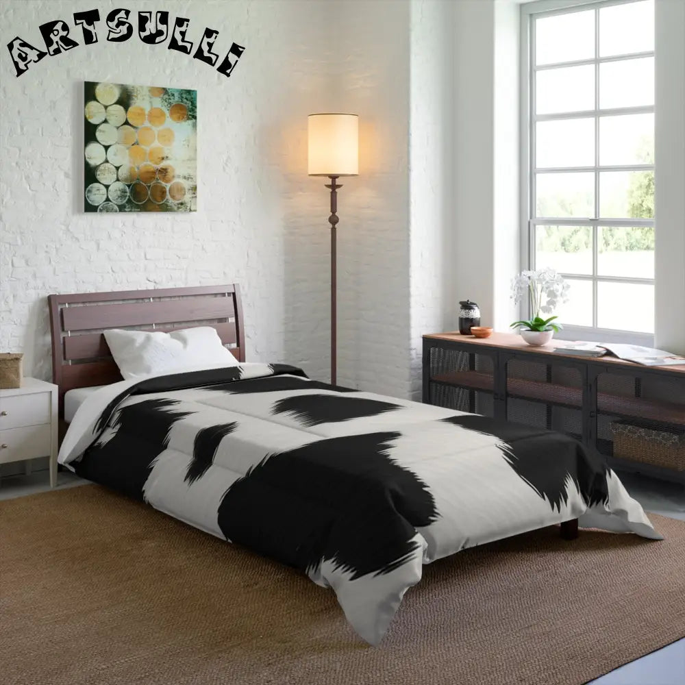 Black and White Cow Print Snug Blanket, Artsulli - Art is Long, Life is Short, Home Decor, , , , , , , 