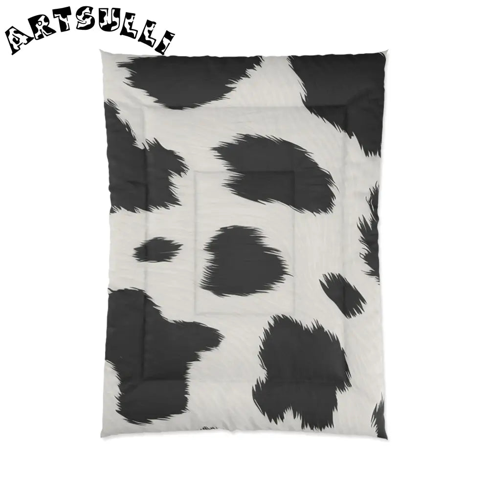 Black and White Cow Print Snug Blanket, Artsulli - Art is Long, Life is Short, Home Decor, Size, 68" × 92", , , , , 50541991045677448208