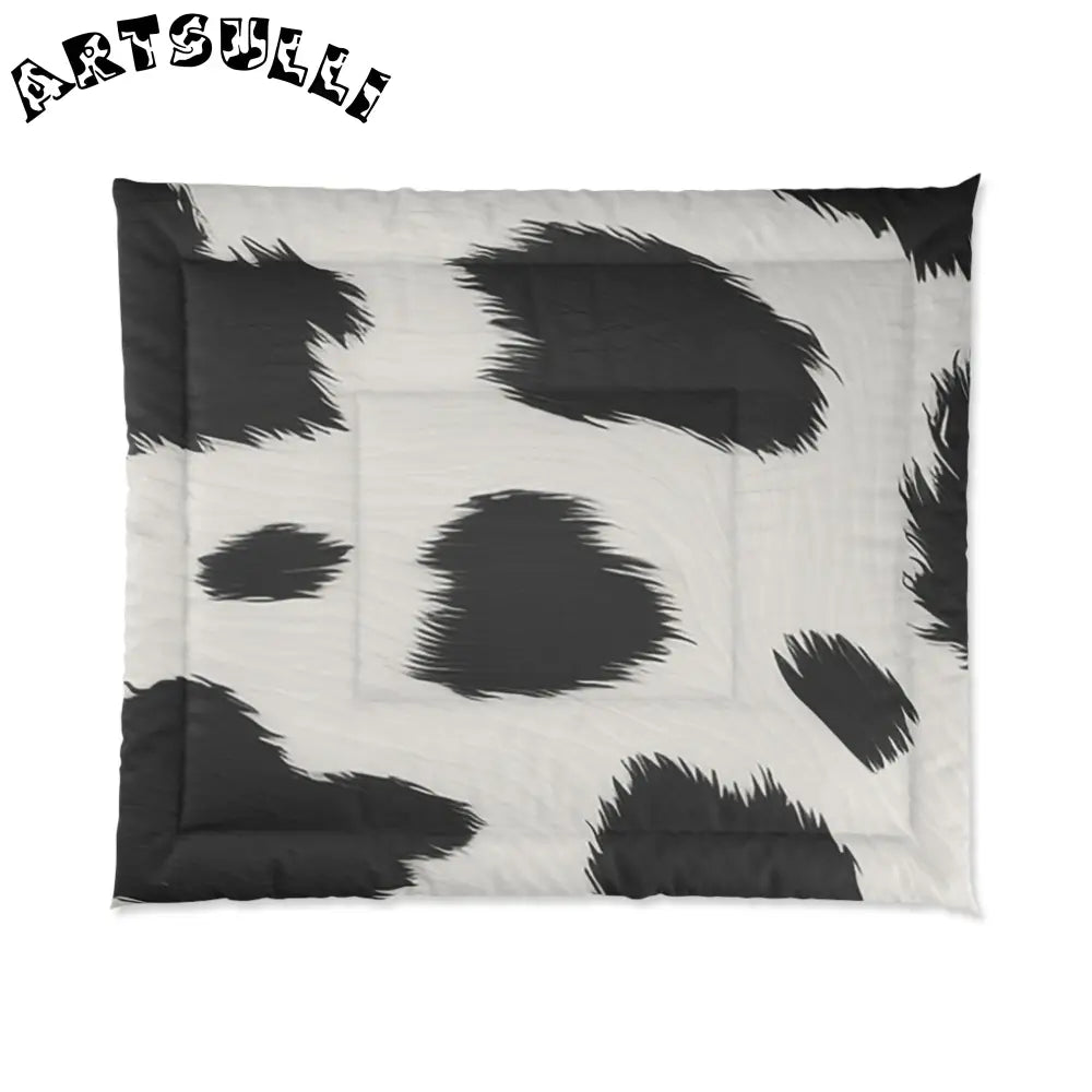 Black and White Cow Print Snug Blanket, Artsulli - Art is Long, Life is Short, Home Decor, Size, 104" × 88", , , , , 12522053515144387062