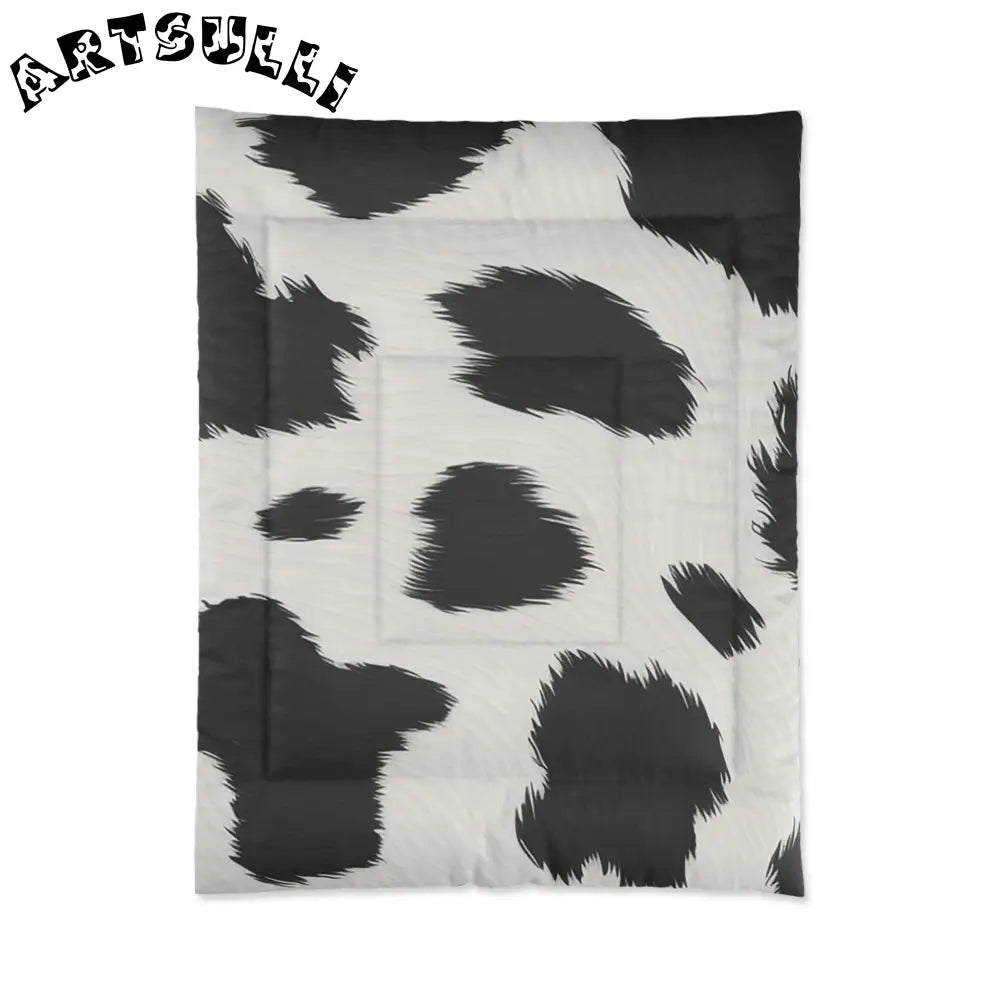 Black and White Cow Print Snug Blanket, Artsulli - Art is Long, Life is Short, Home Decor, Size, 68" × 88", , , , , 61909668468154105092