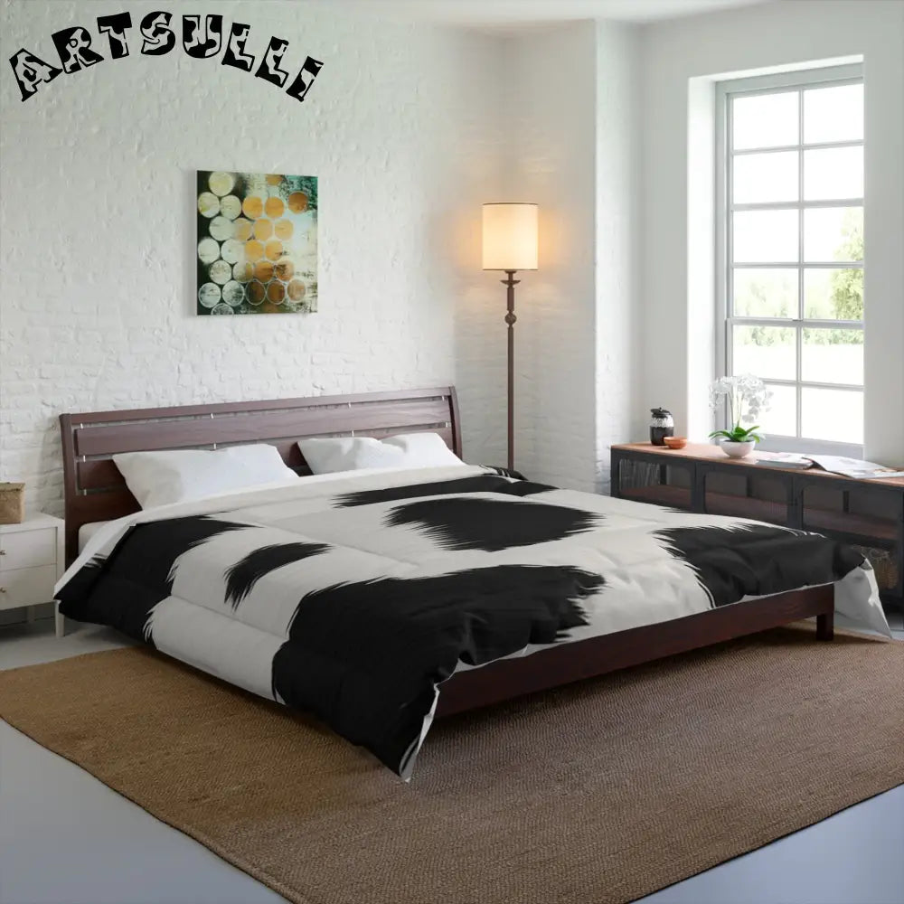 Black and White Cow Print Snug Blanket, Artsulli - Art is Long, Life is Short, Home Decor, , , , , , , 
