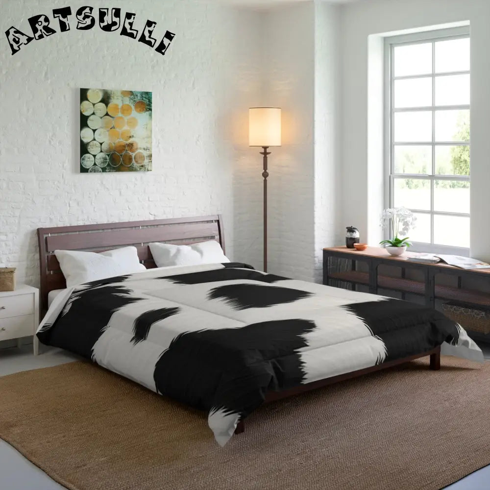 Black and White Cow Print Snug Blanket, Artsulli - Art is Long, Life is Short, Home Decor, , , , , , , 
