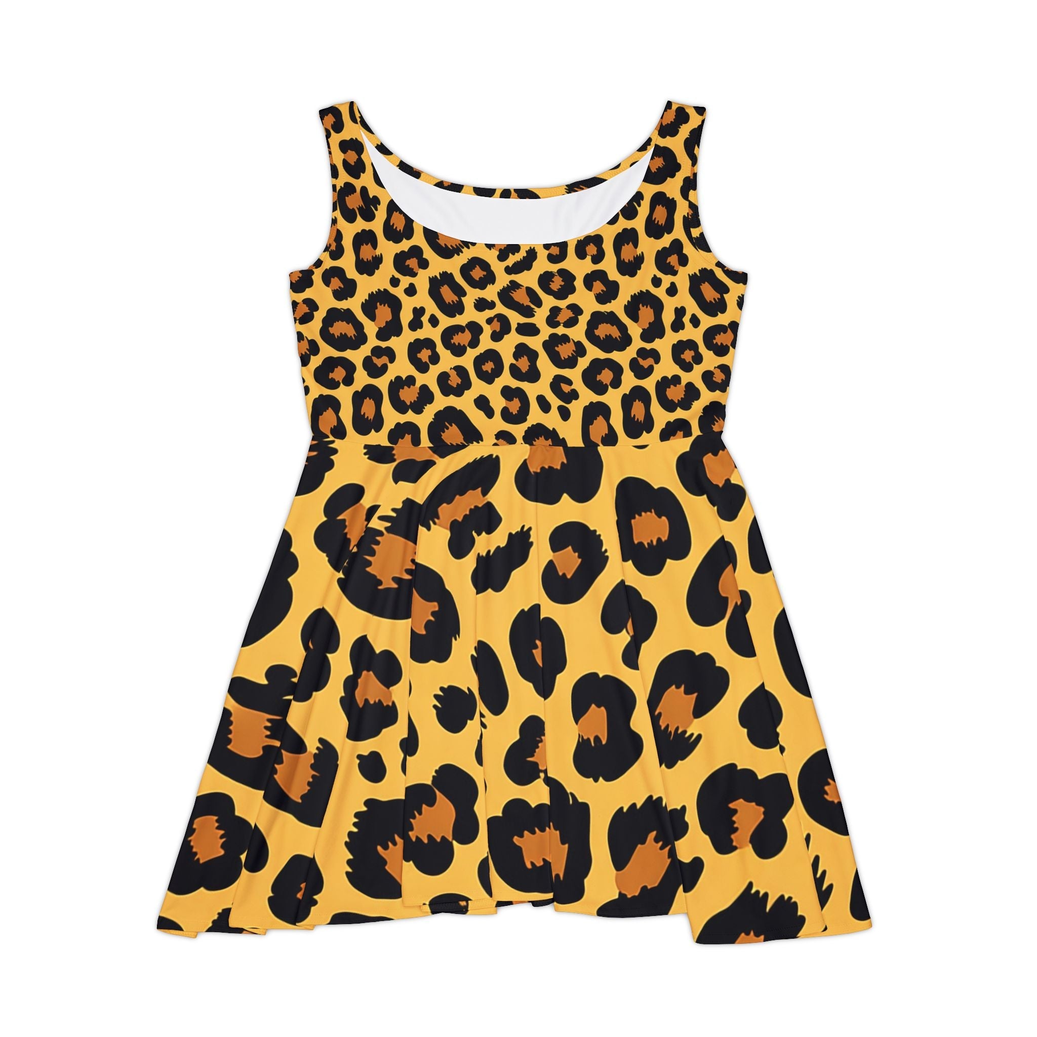 Printify Contrast Leopard Print Skater Dress 2025