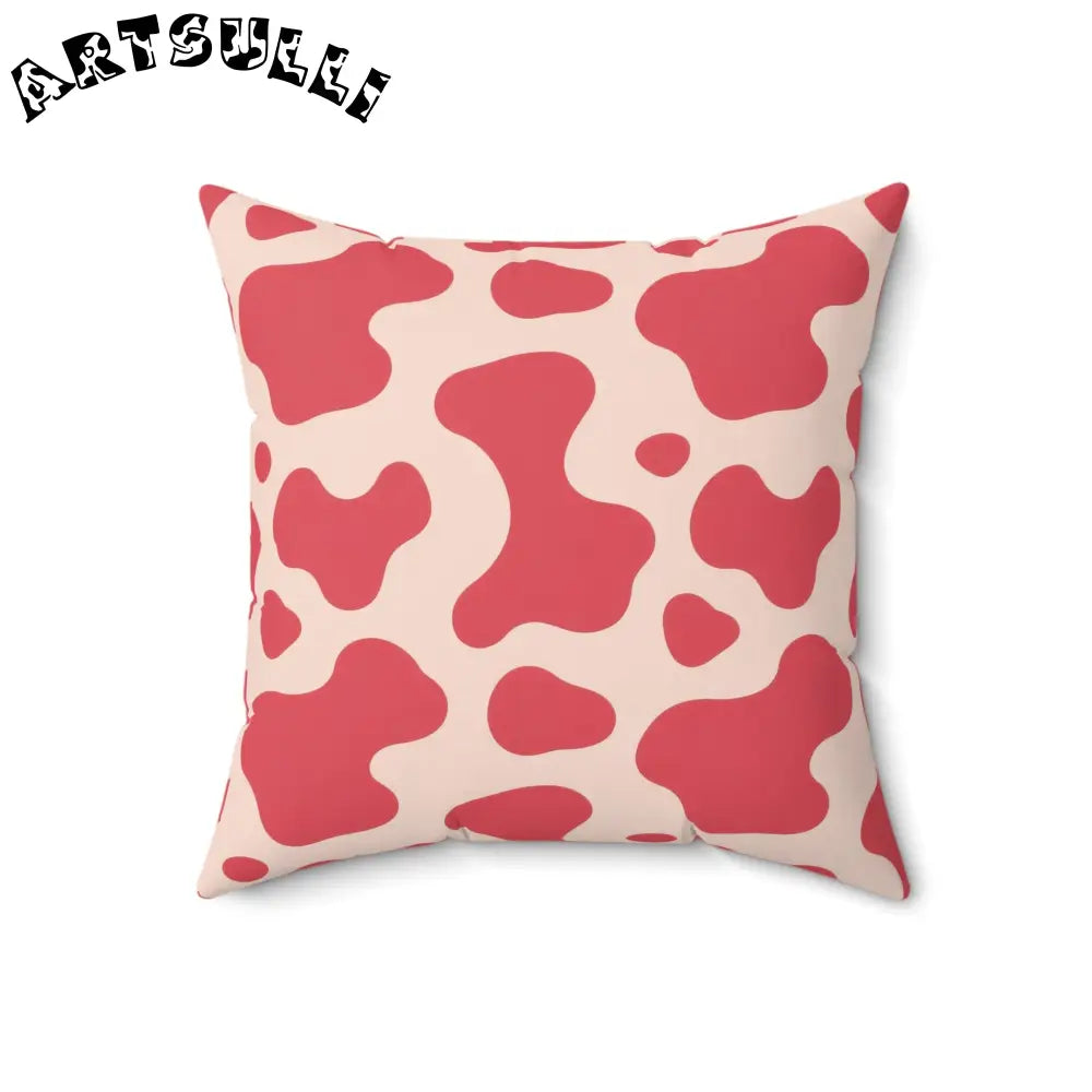 JAKKOUTTHEBXX Red and Cream Printed Cow Illustration Pillow 2025