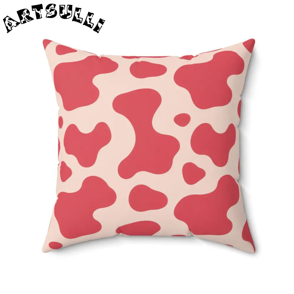 JAKKOUTTHEBXX Red and Cream Printed Cow Illustration Pillow 2025