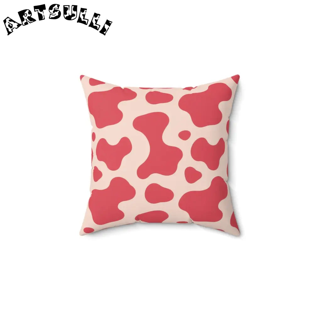 JAKKOUTTHEBXX Red and Cream Printed Cow Illustration Pillow 2025