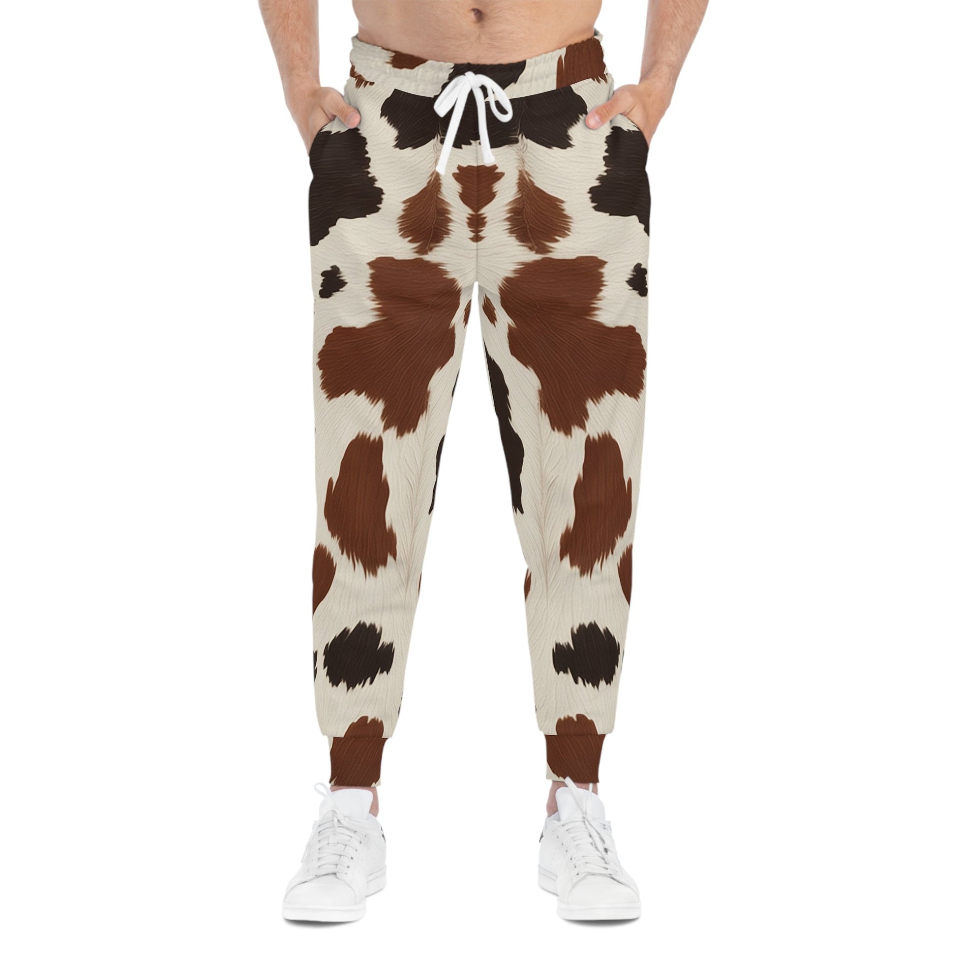 Cow Print Athletic Joggers, Artsulli - Art is Long, Life is Short, All Over Prints, , , , , , , 