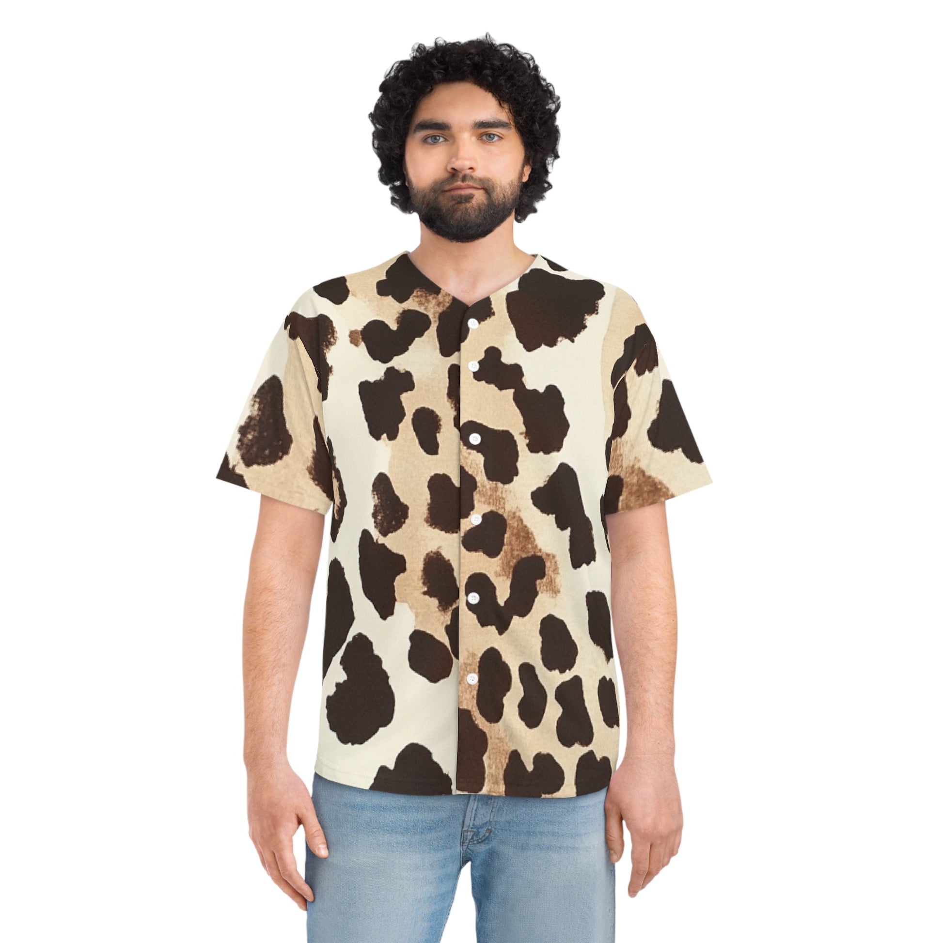 Printify Cow Print Baseball Jersey 2025
