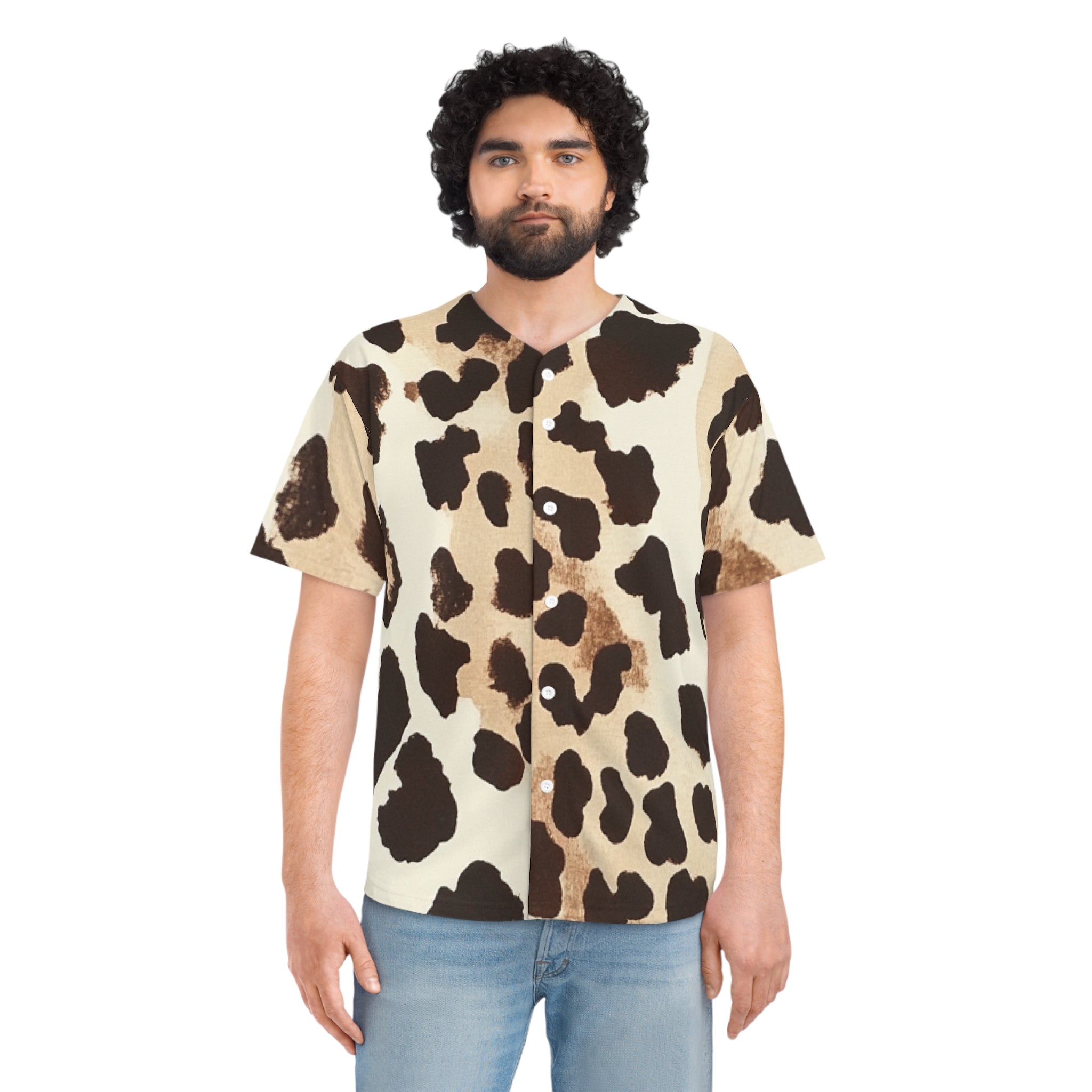 Printify Cow Print Baseball Jersey 2025