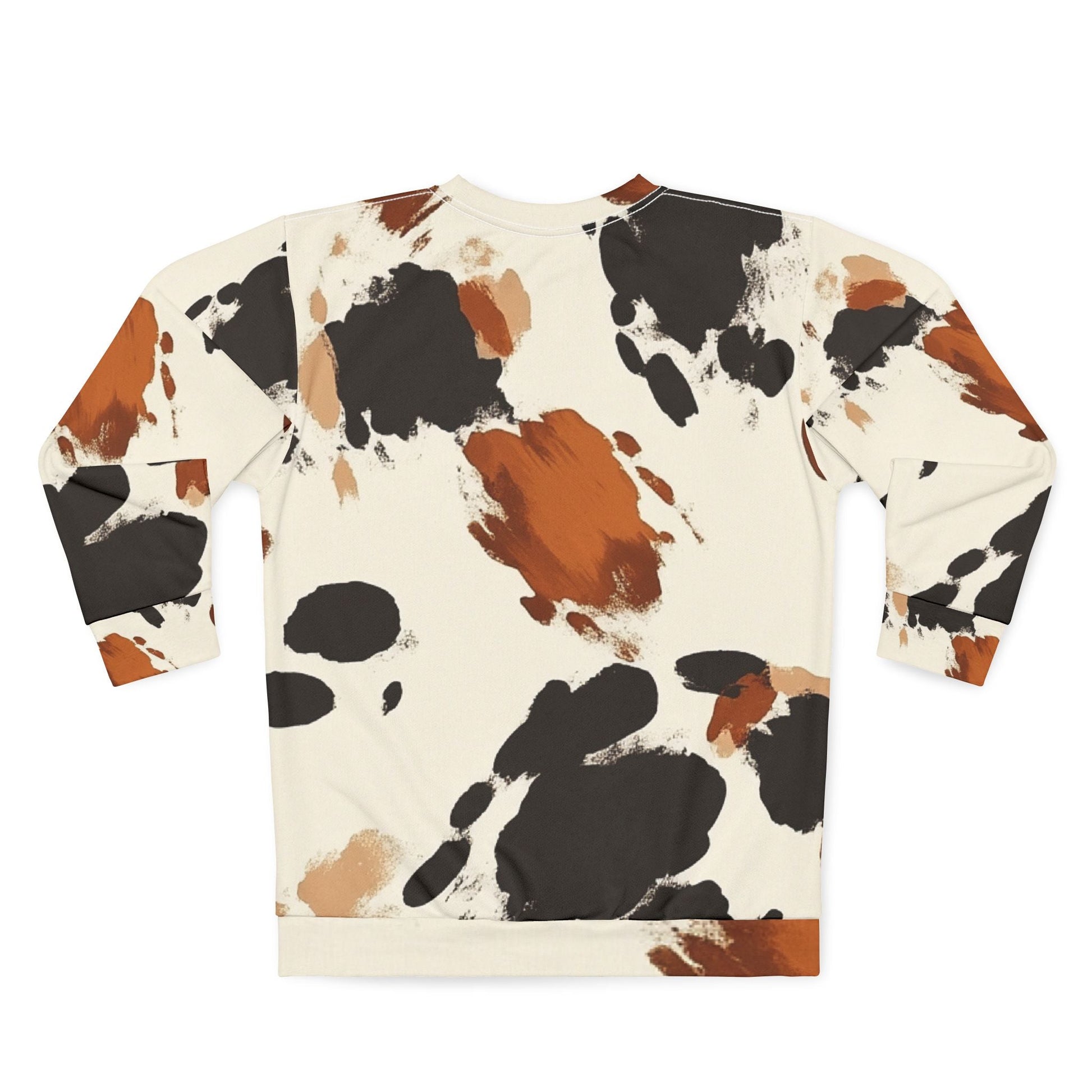 Cow Print Crewneck Sweatshirt, Artsulli - Art is Long, Life is Short, All Over Prints, , , , , , , 