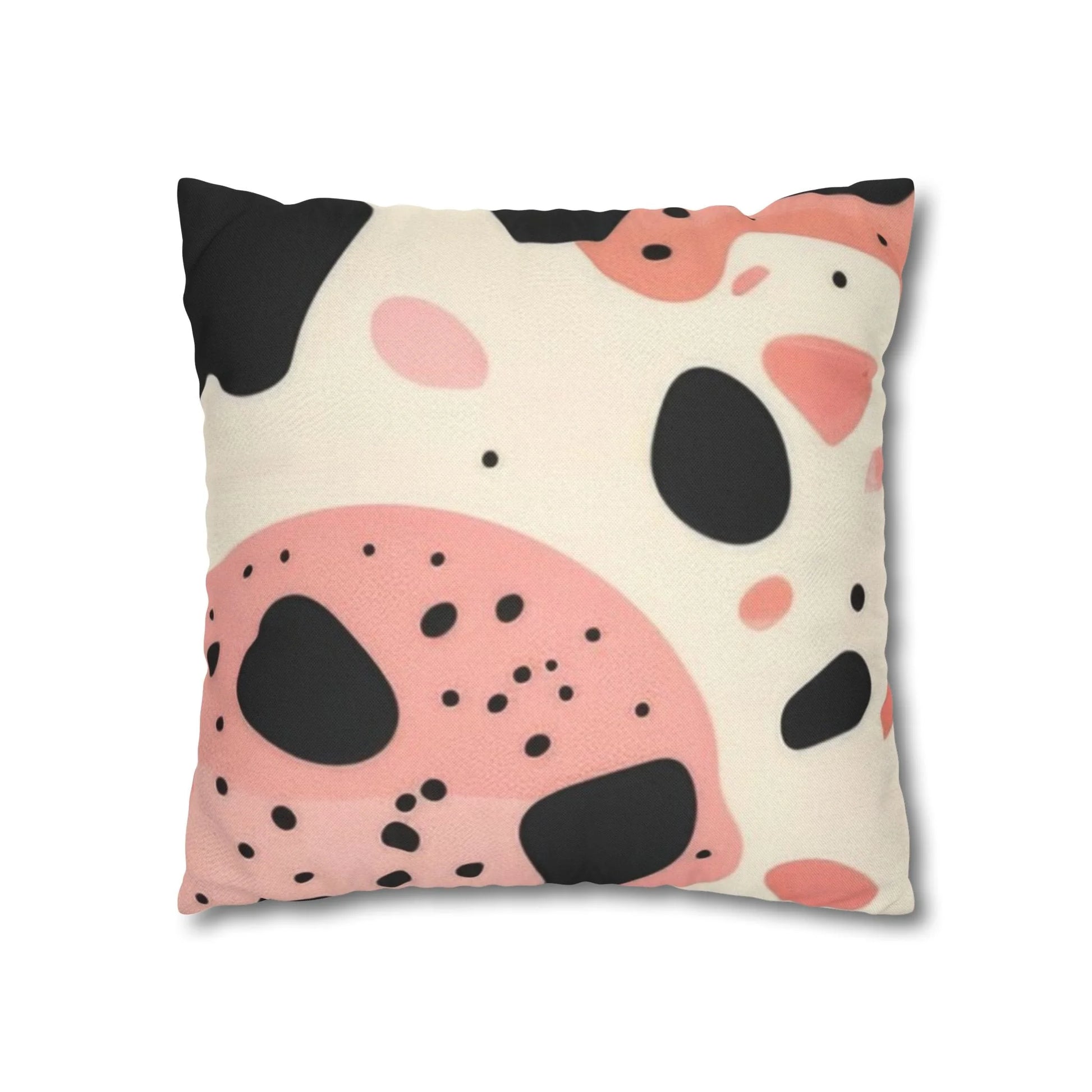 Cow Print Double Sided Art Pillowcase with Pink Accents, Artsulli - Art is Long, Life is Short, Home Decor, , , , , , , 