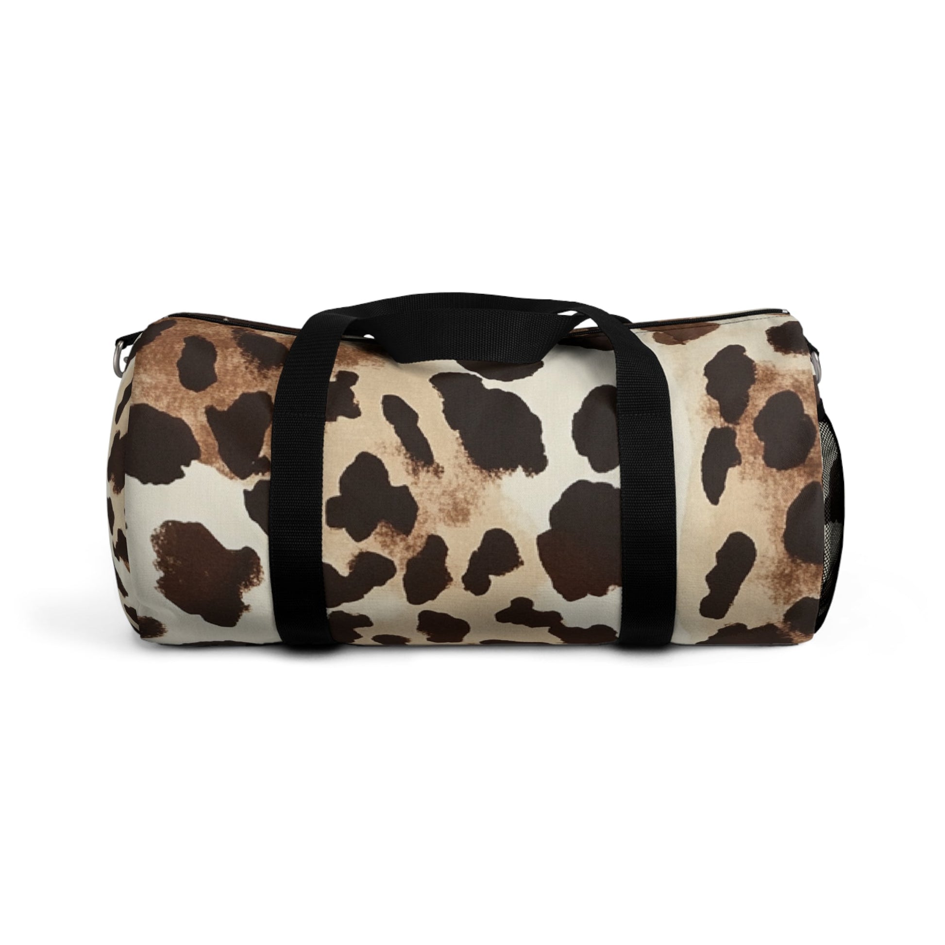 Cow Print Duffel Bags with Black Straps, Artsulli - Art is Long, Life is Short, Bags, Size, Small, , , , , 25734783880851220882