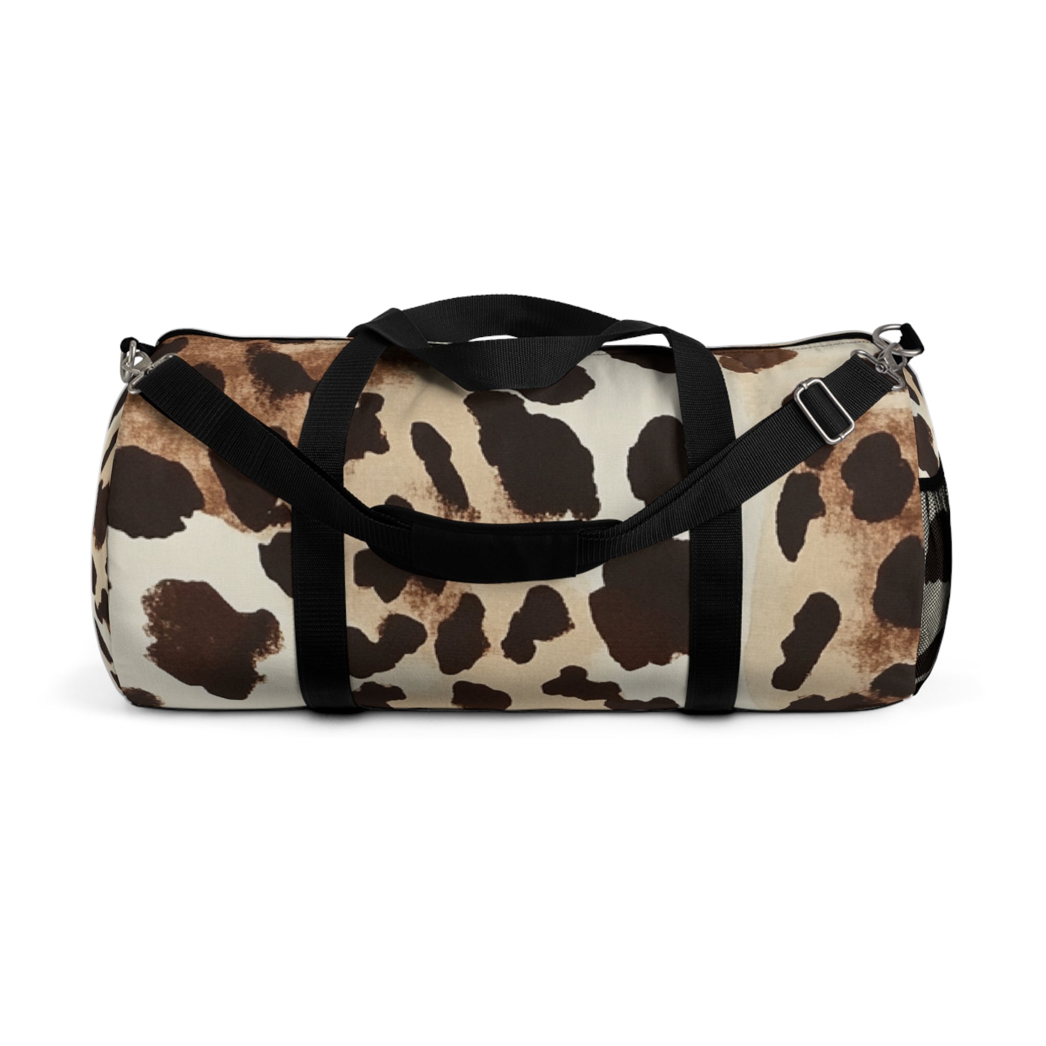 Cow Print Duffel Bags with Black Straps, Artsulli - Art is Long, Life is Short, Bags, Size, Large, , , , , 30111306437314490322