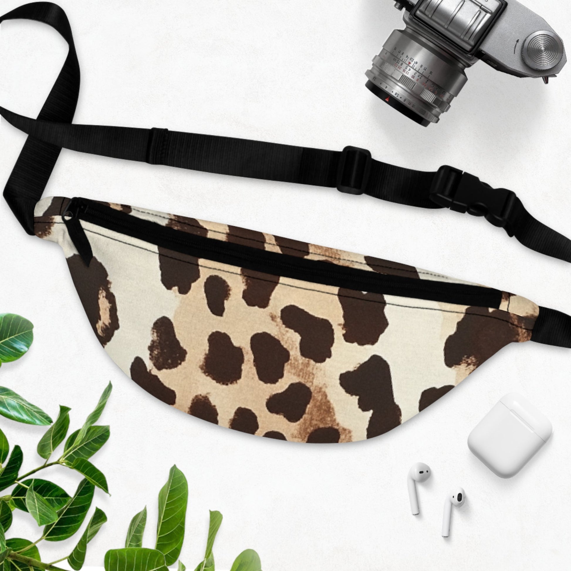 Cow Print Fanny Pack, Artsulli - Art is Long, Life is Short, Bags, , , , , , , 