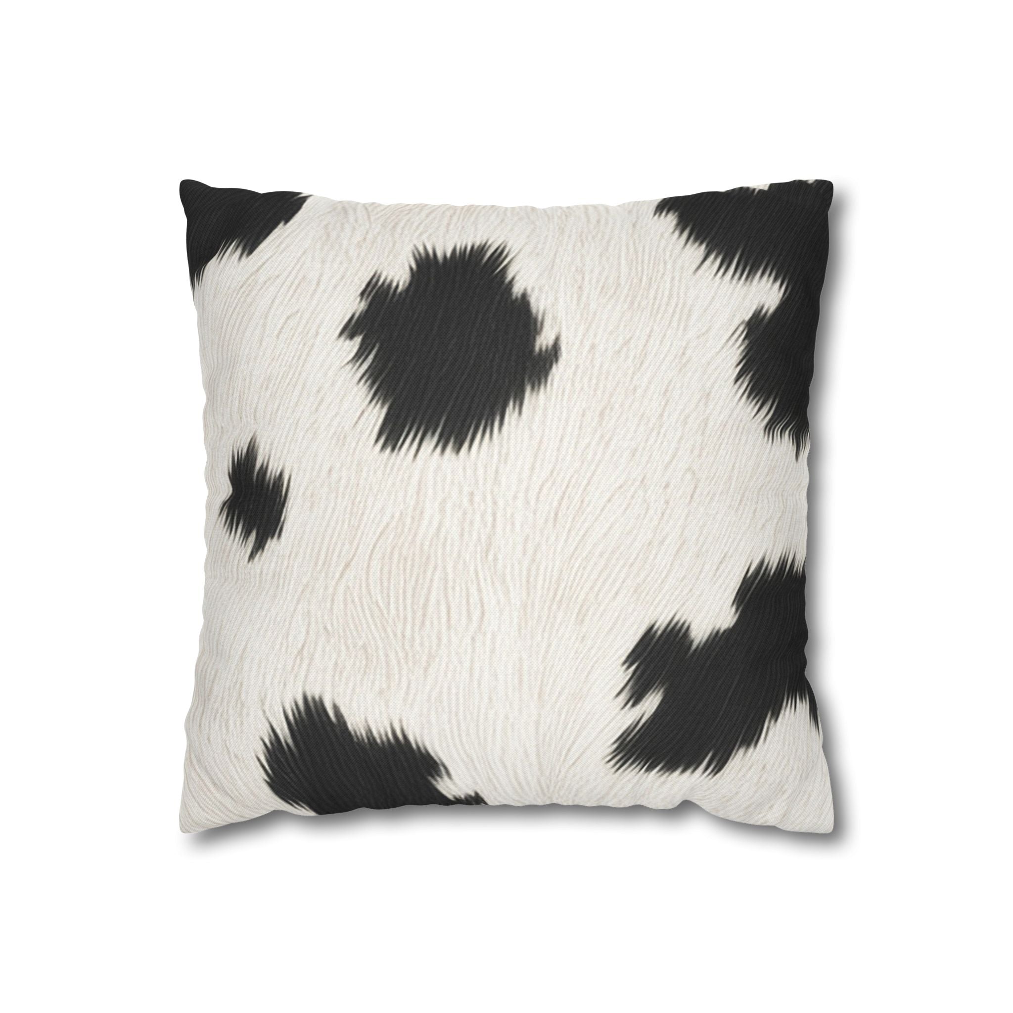 Printify Cow Print Faux Fur Throw Pillow 2025