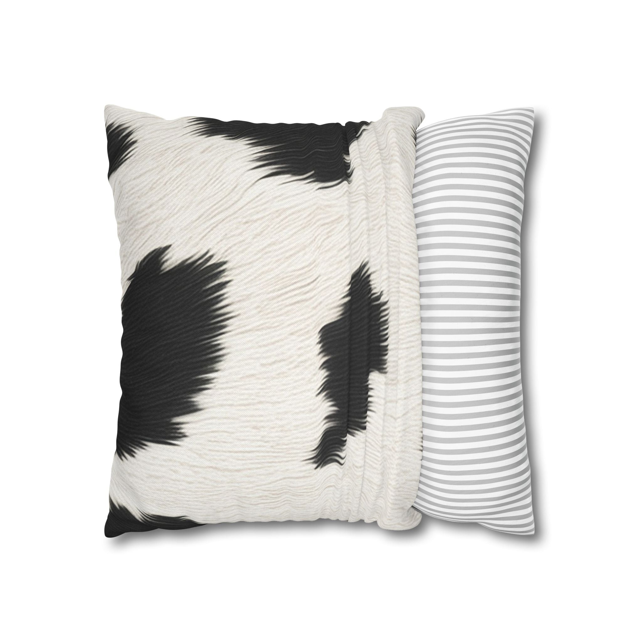Cow Print Faux Fur Throw Pillowcase, Artsulli - Art is Long, Life is Short, Home Decor, , , , , , , 