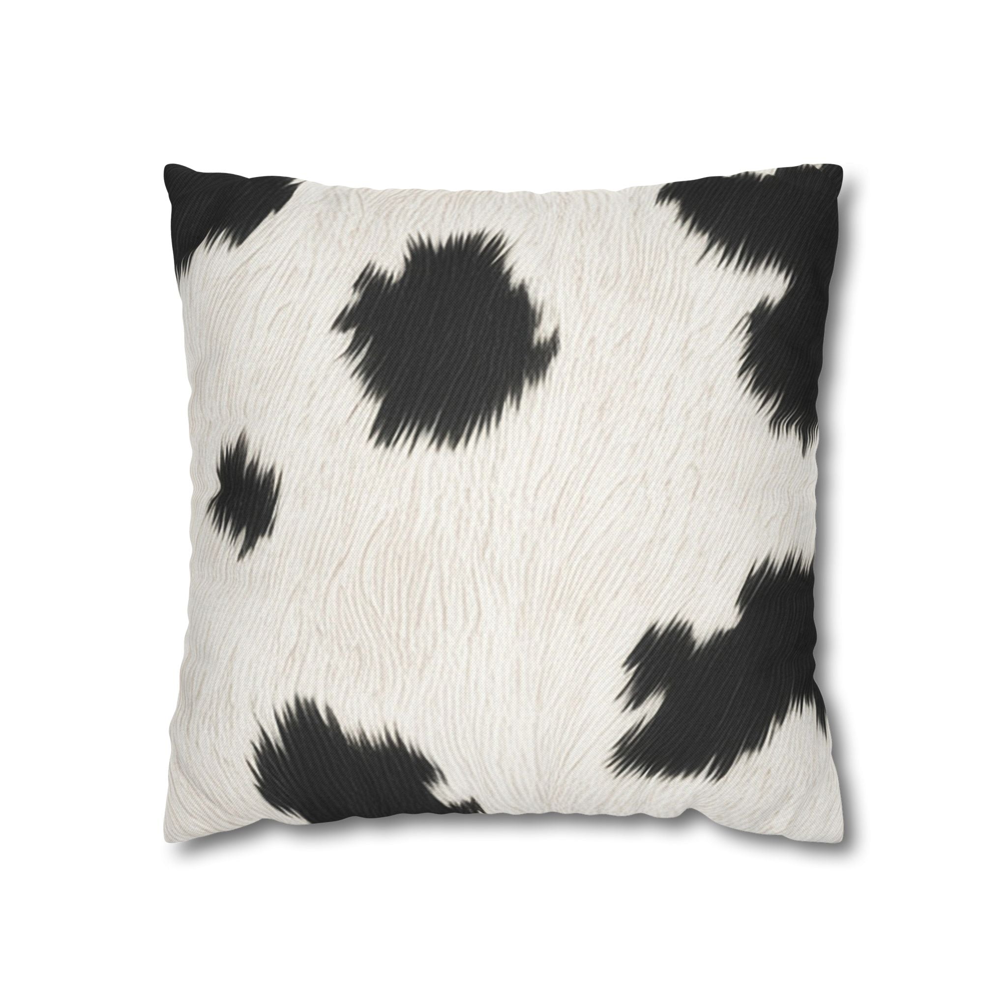 Cow Print Faux Fur Throw Pillowcase, Artsulli - Art is Long, Life is Short, Home Decor, Size, 16" × 16", , , , , 25544831766359789860