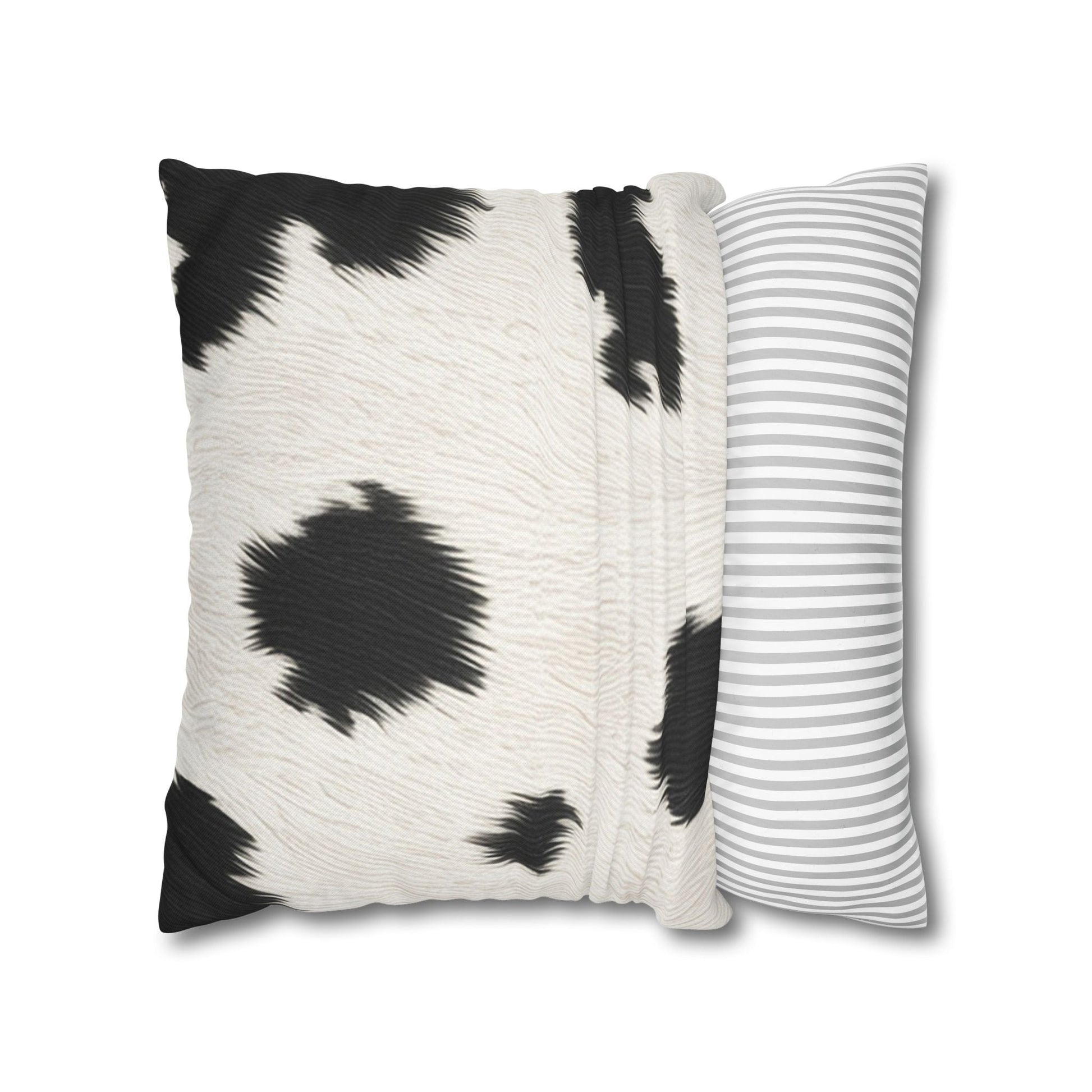 Cow Print Faux Fur Throw Pillowcase, Artsulli - Art is Long, Life is Short, Home Decor, , , , , , , 