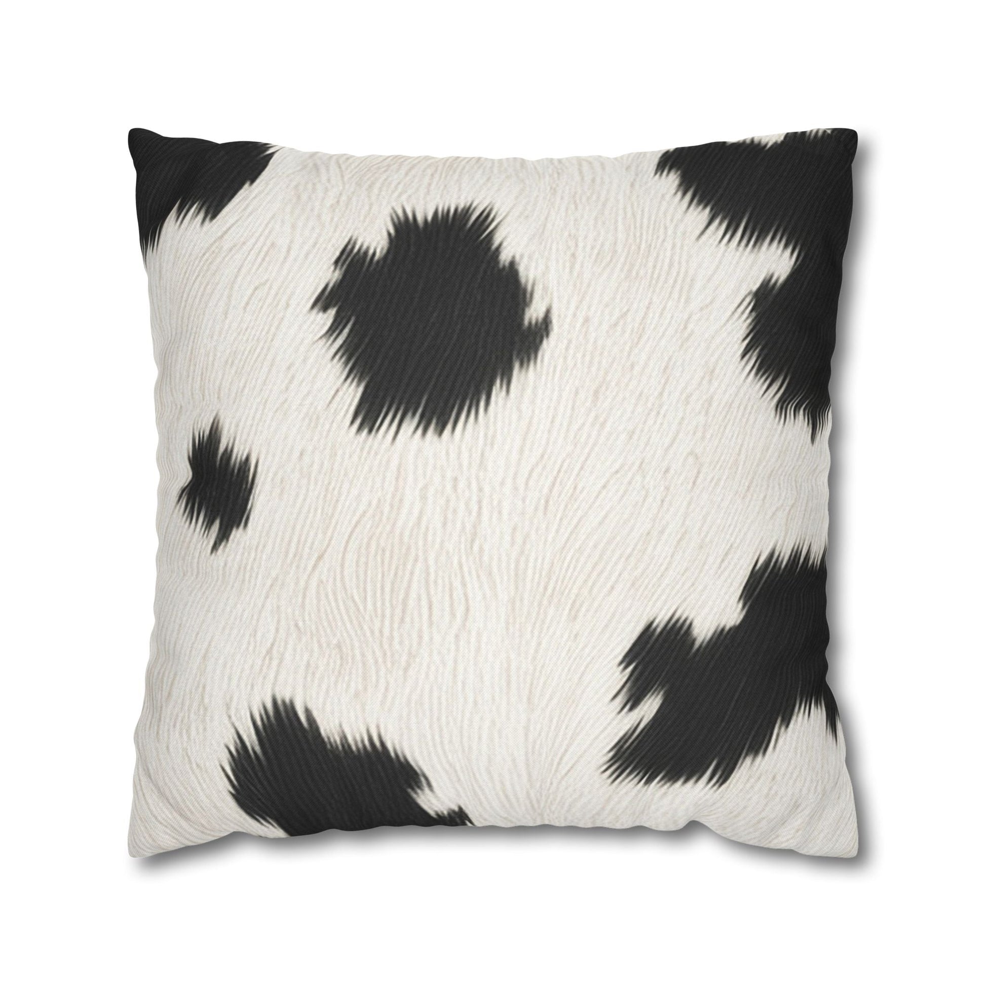 Cow Print Faux Fur Throw Pillowcase, Artsulli - Art is Long, Life is Short, Home Decor, Size, 20" × 20", , , , , 18773250827449759879