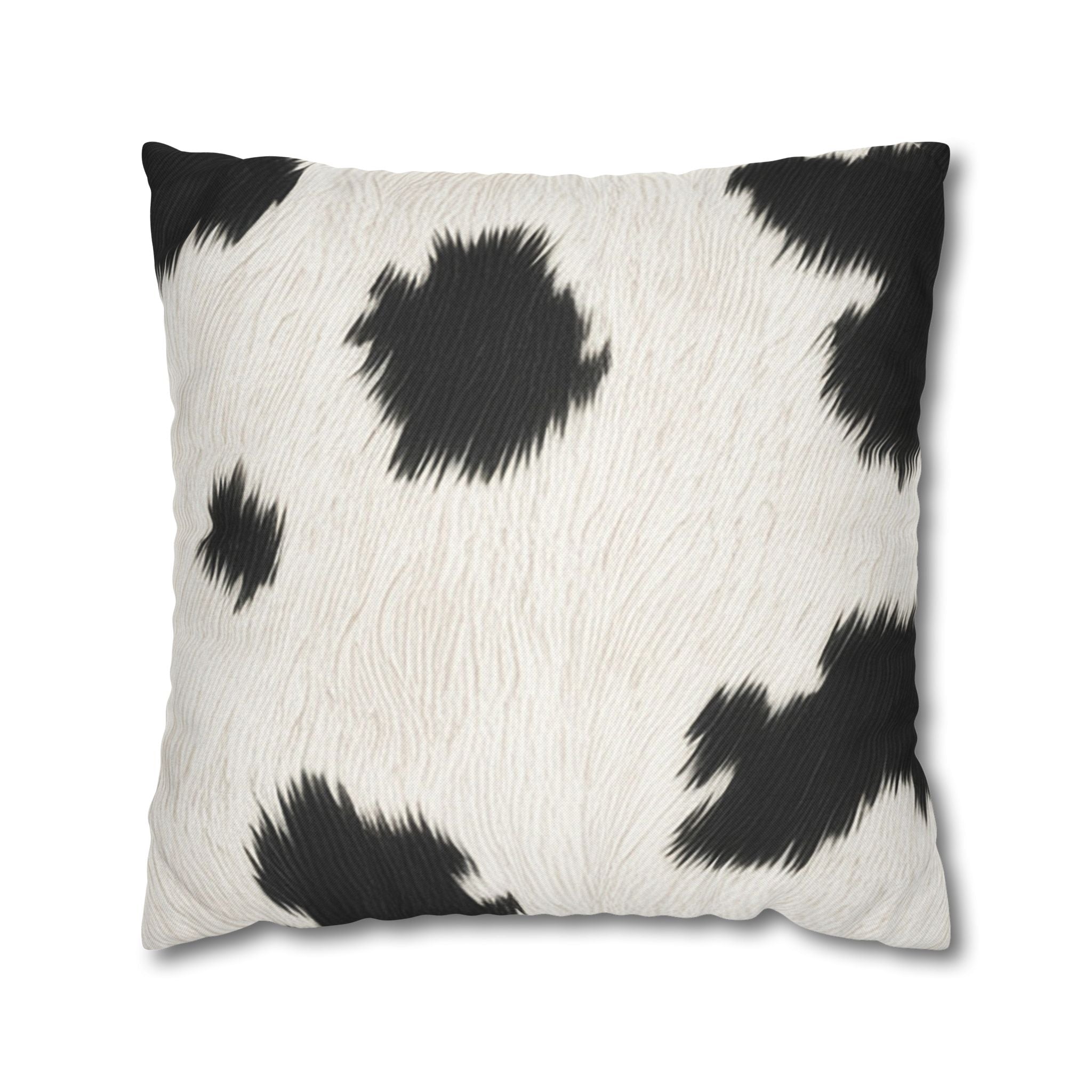 Cow Print Faux Fur Throw Pillowcase, Artsulli - Art is Long, Life is Short, Home Decor, Size, 20" × 20", , , , , 18773250827449759879