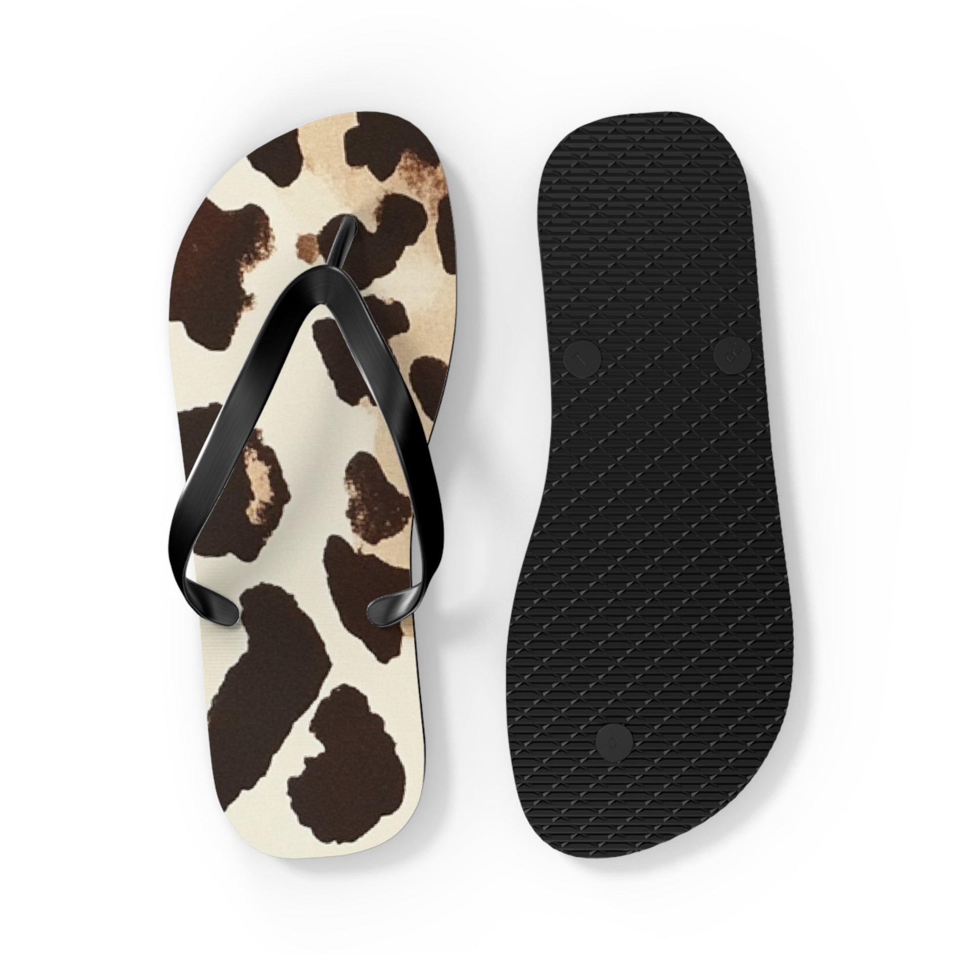 Cow Print Flip Flops, Artsulli - Art is Long, Life is Short, Shoes, , , , , , , 