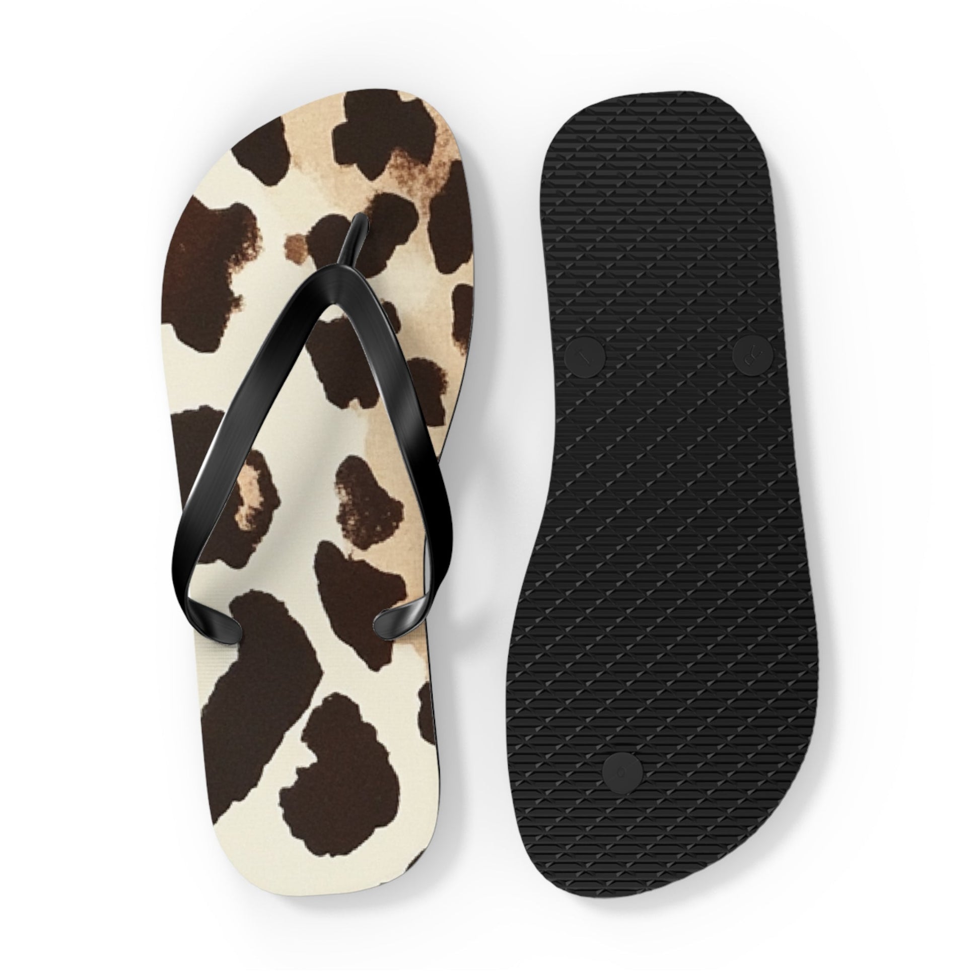 Cow Print Flip Flops, Artsulli - Art is Long, Life is Short, Shoes, , , , , , , 