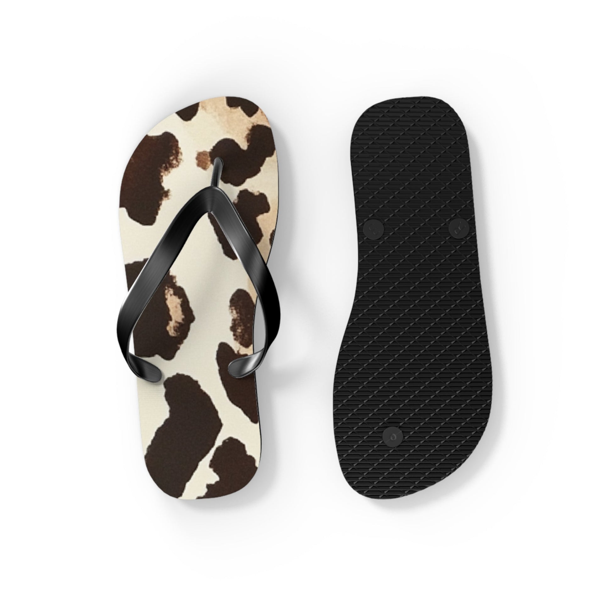 Cow Print Flip Flops, Artsulli - Art is Long, Life is Short, Shoes, , , , , , , 