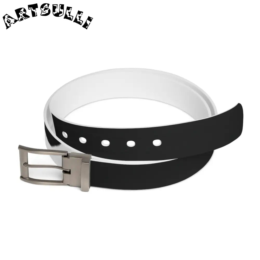 JAKKOUTTHEBXX Reversible Black and White Belt with Black Buckle