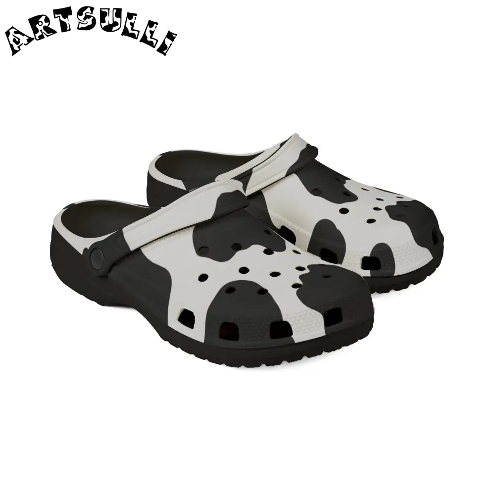 JAKKOUTTHEBXX Cow Print EVA Foam Clogs with Illustration Printed Design 2025