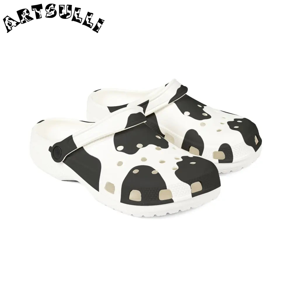 JAKKOUTTHEBXX Cow Print EVA Foam Clogs with Illustration Printed Design 2025