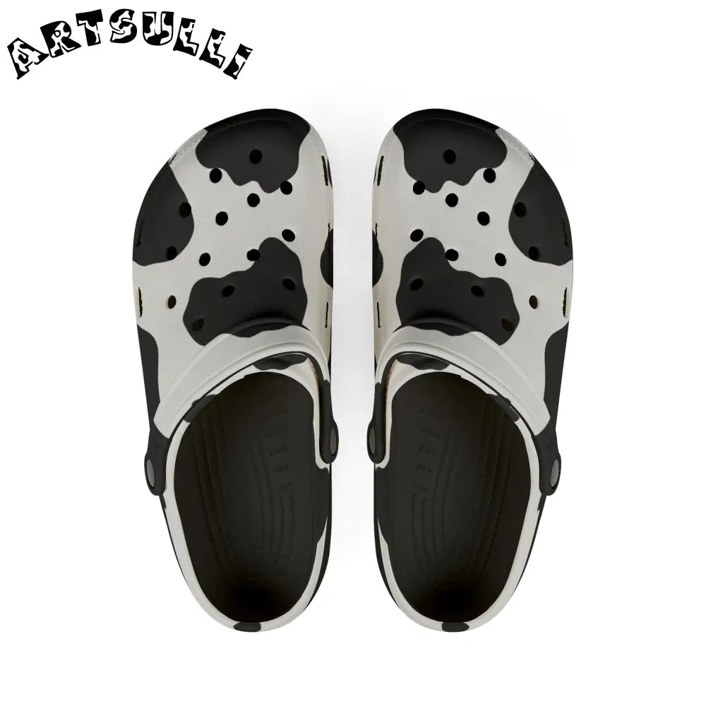 JAKKOUTTHEBXX Cow Print EVA Foam Clogs with Illustration Printed Design 2025