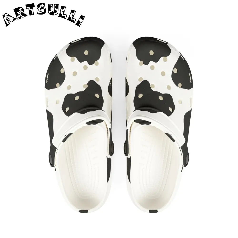 JAKKOUTTHEBXX Cow Print EVA Foam Clogs with Illustration Printed Design 2025