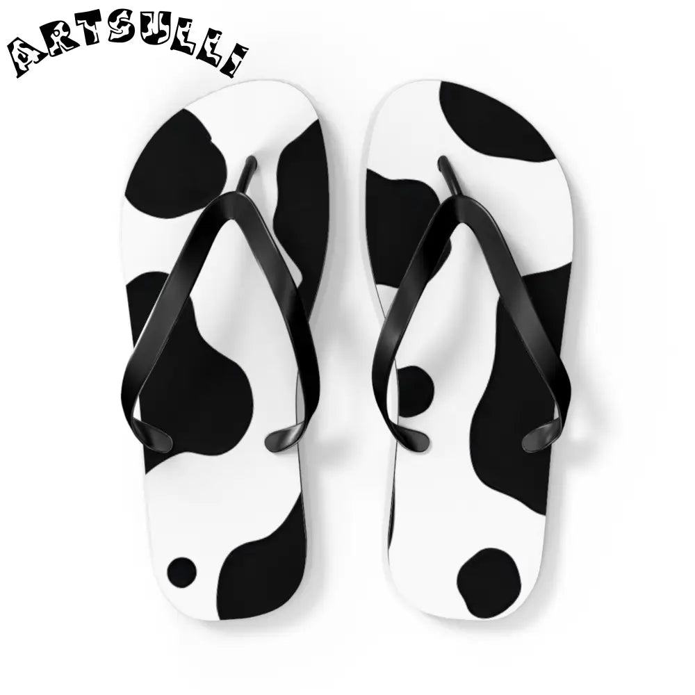 JAKKOUTTHEBXX Cow Print Illustration Printed Flip Flops 2025