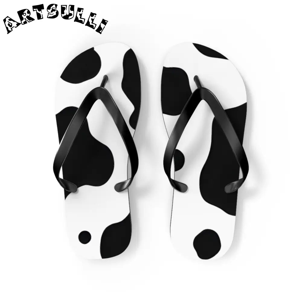 JAKKOUTTHEBXX Cow Print Illustration Printed Flip Flops 2025