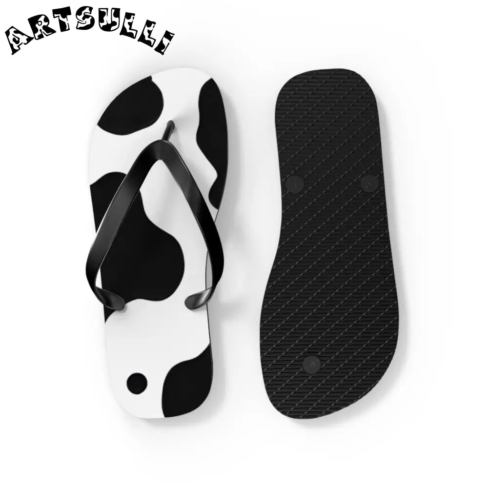 JAKKOUTTHEBXX Cow Print Illustration Printed Flip Flops 2025