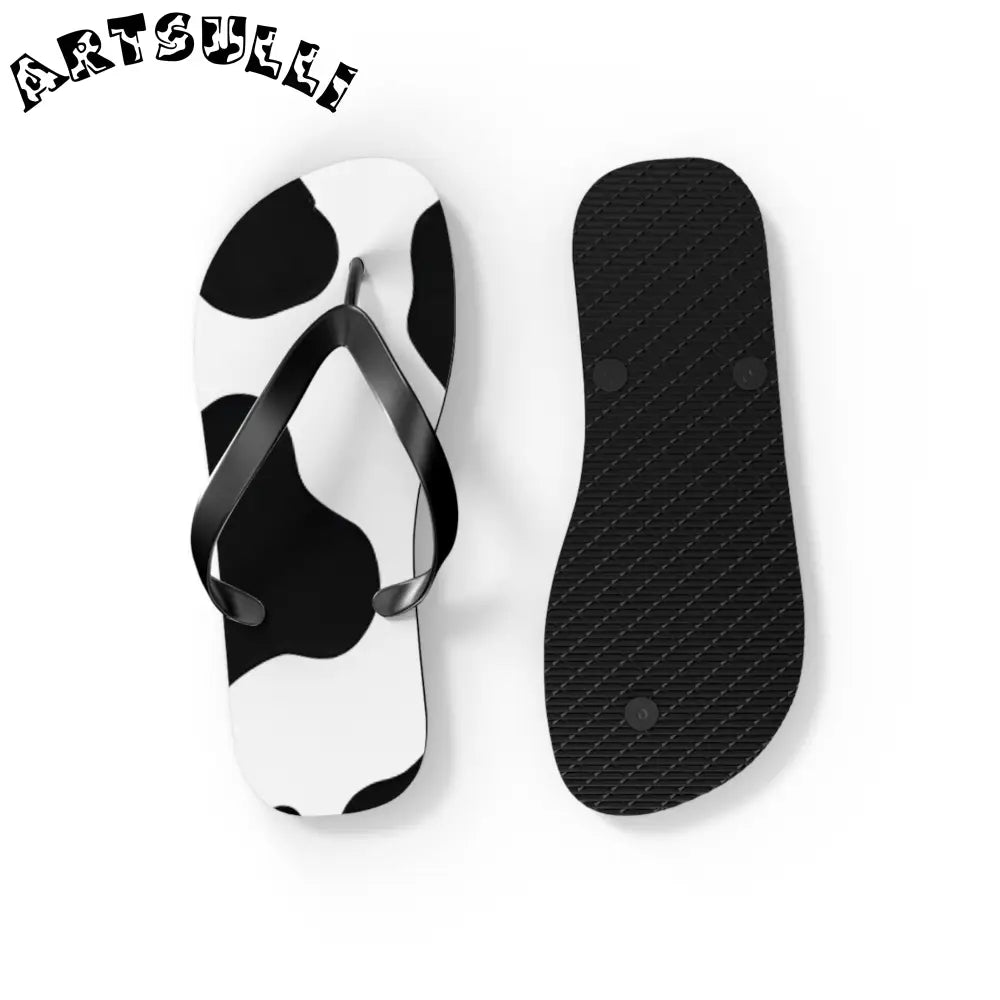 JAKKOUTTHEBXX Cow Print Illustration Printed Flip Flops 2025