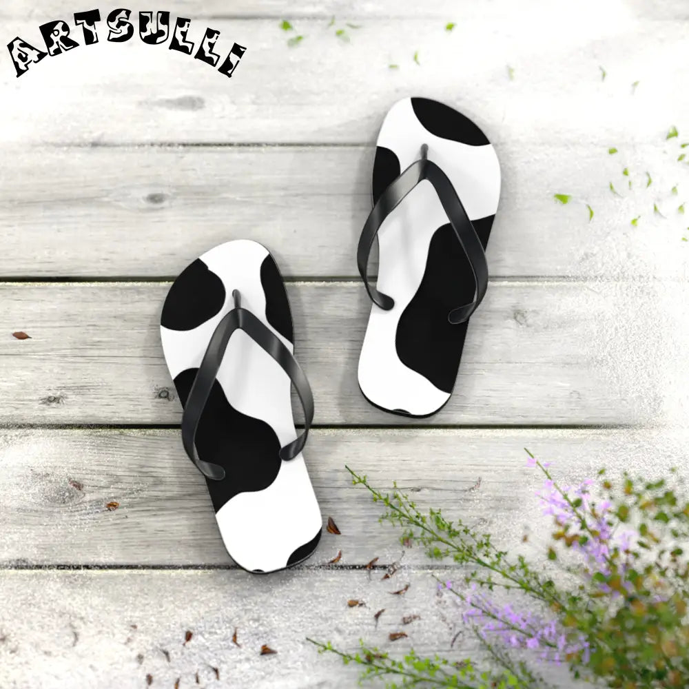 JAKKOUTTHEBXX Cow Print Illustration Printed Flip Flops 2025