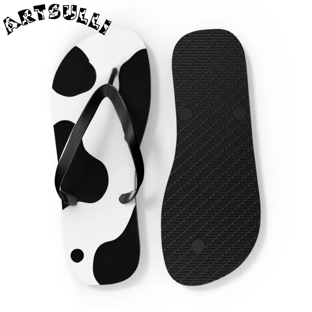 JAKKOUTTHEBXX Cow Print Illustration Printed Flip Flops 2025